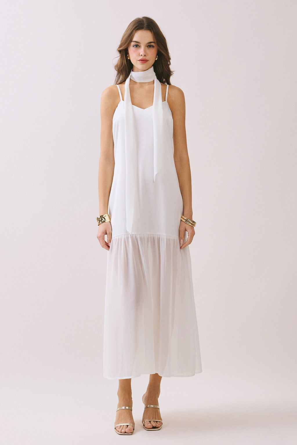 Sutton Maxi Dress with Neck Scarf