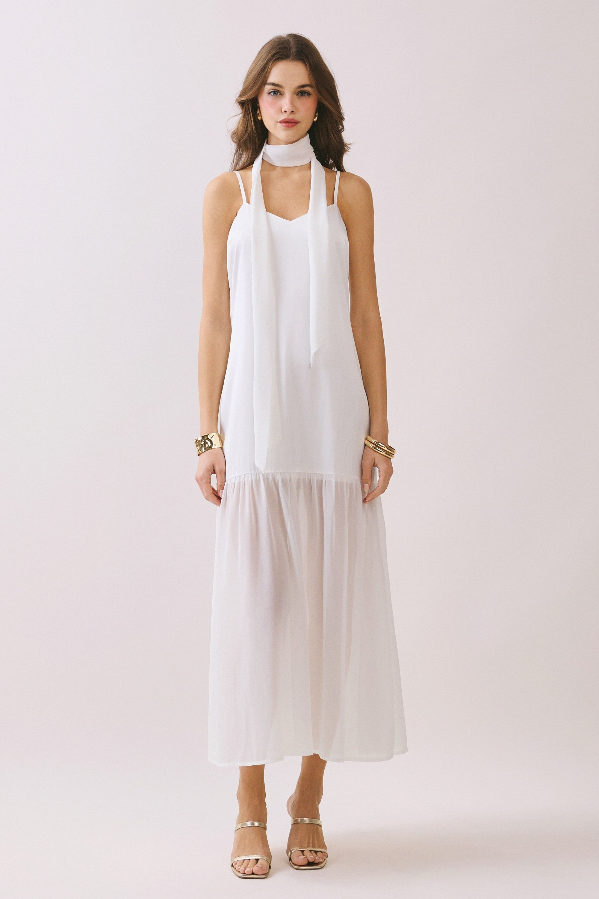 Sutton Maxi Dress with Neck Scarf
