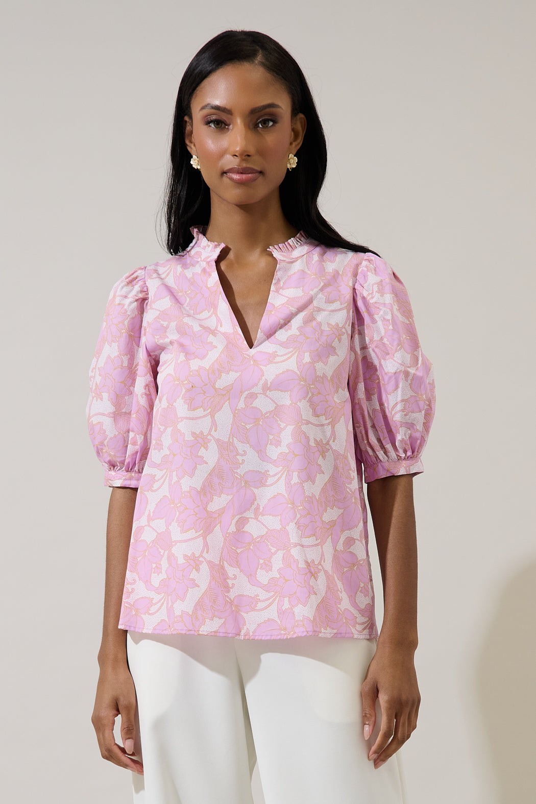 Daney Floral Puff Sleeve Top