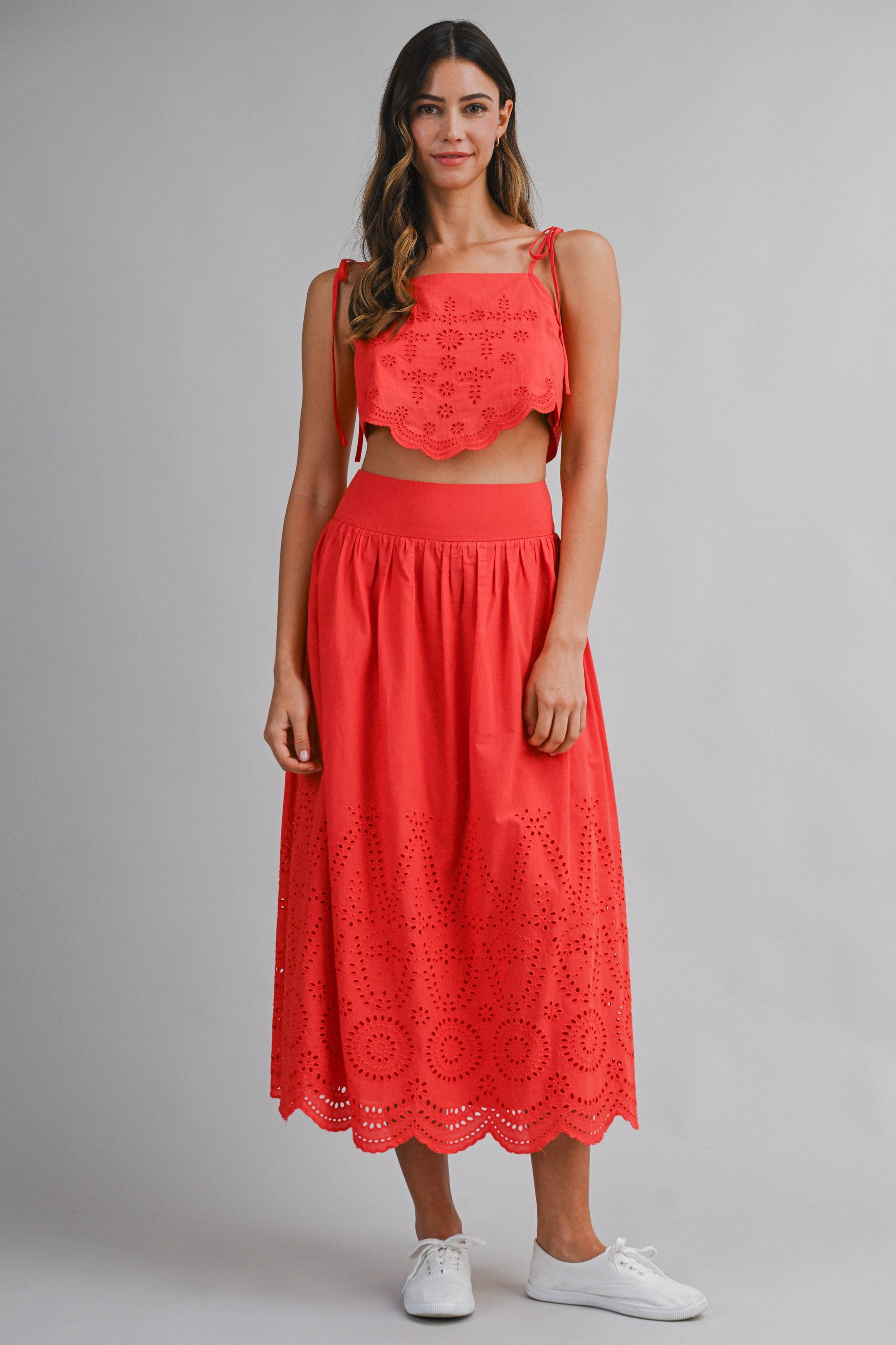 Ashley Eyelet Skirt Set