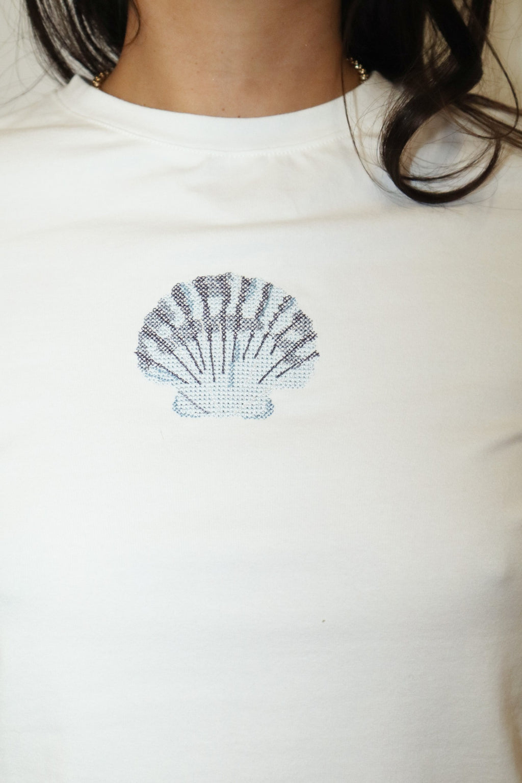 Seashell Embroidered Tee
