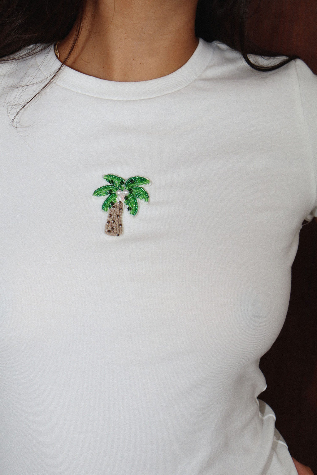 Palm Embroidered Baby Tee