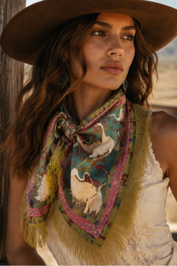 Satin Fringe Scarf