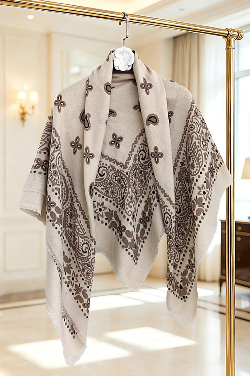 Cashmere Print Square Scarf Shawl