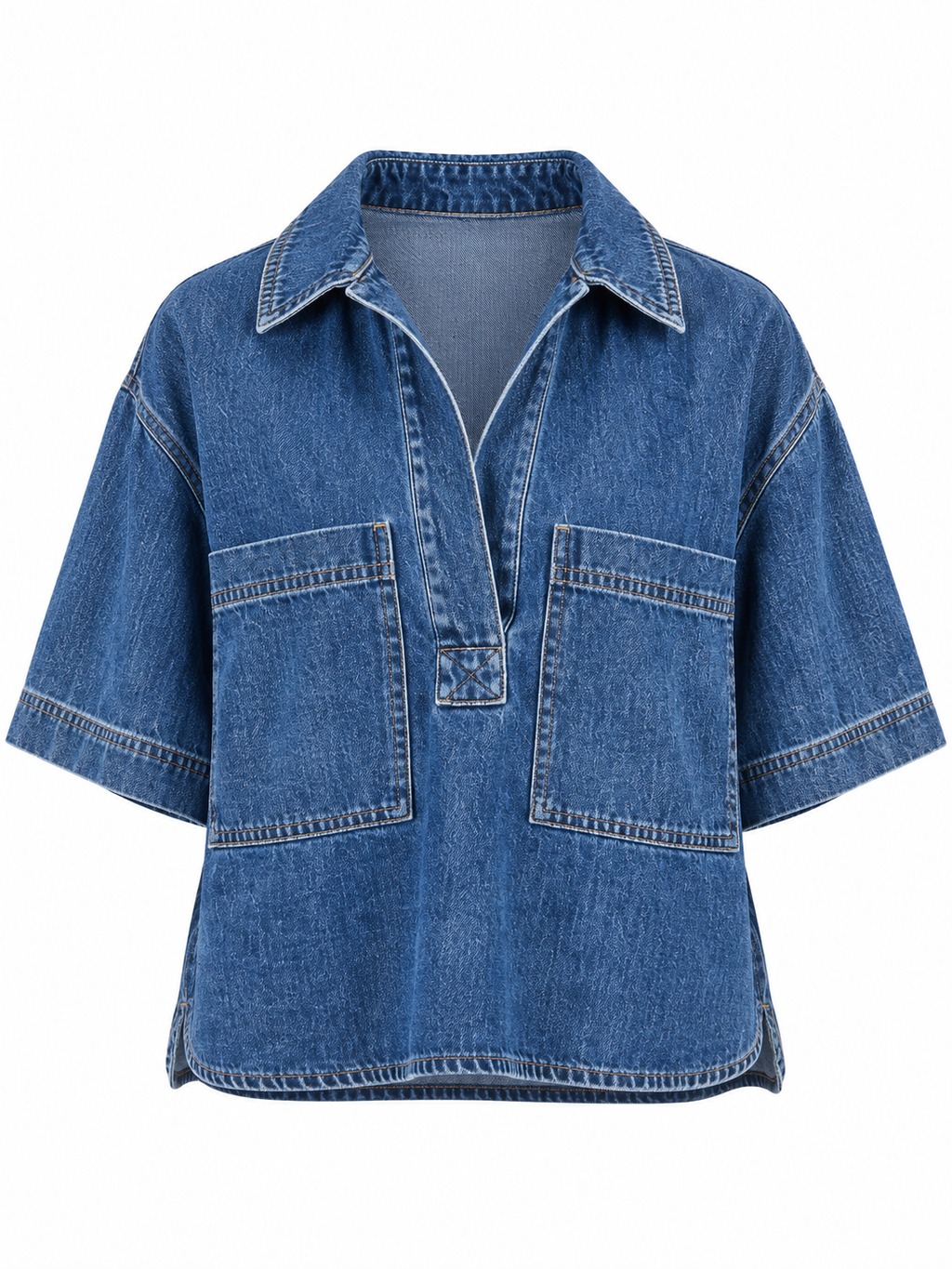 Baker Cropped Denim Top