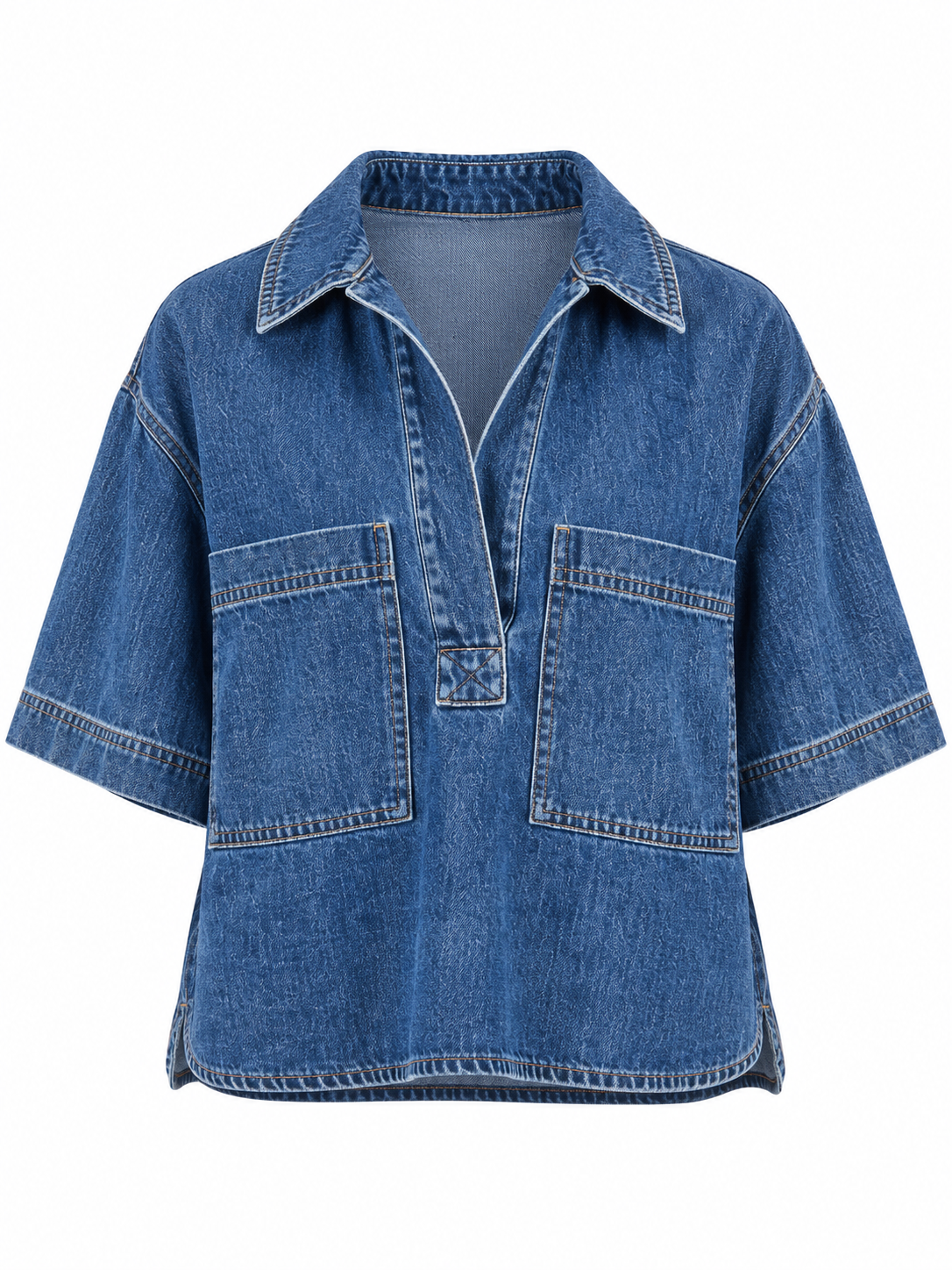 Baker Cropped Denim Top