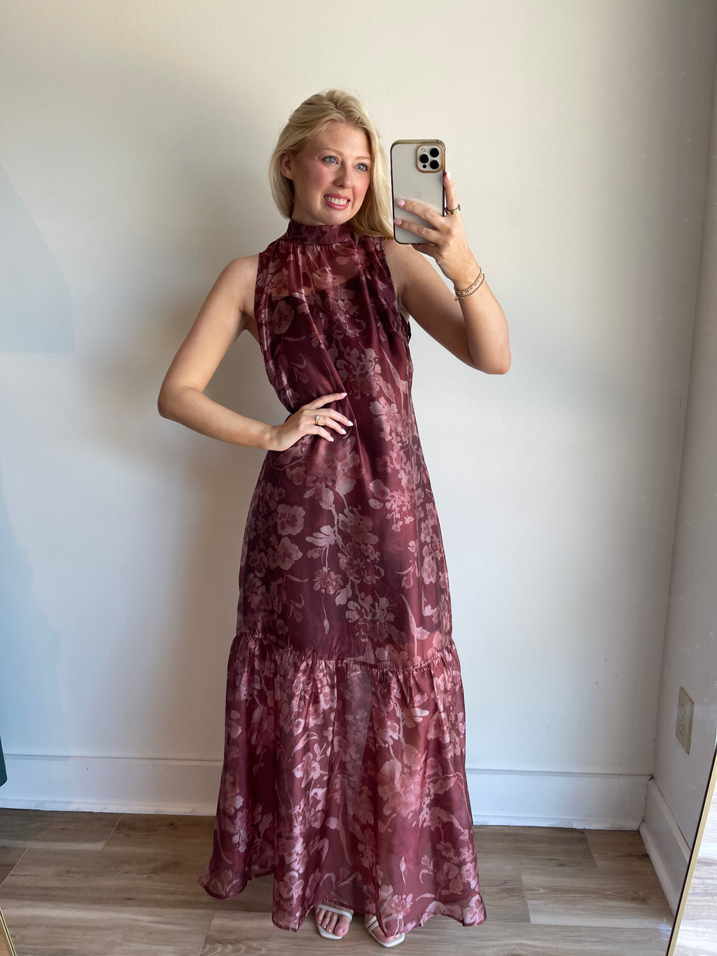 Organza Floral Maxi Dress