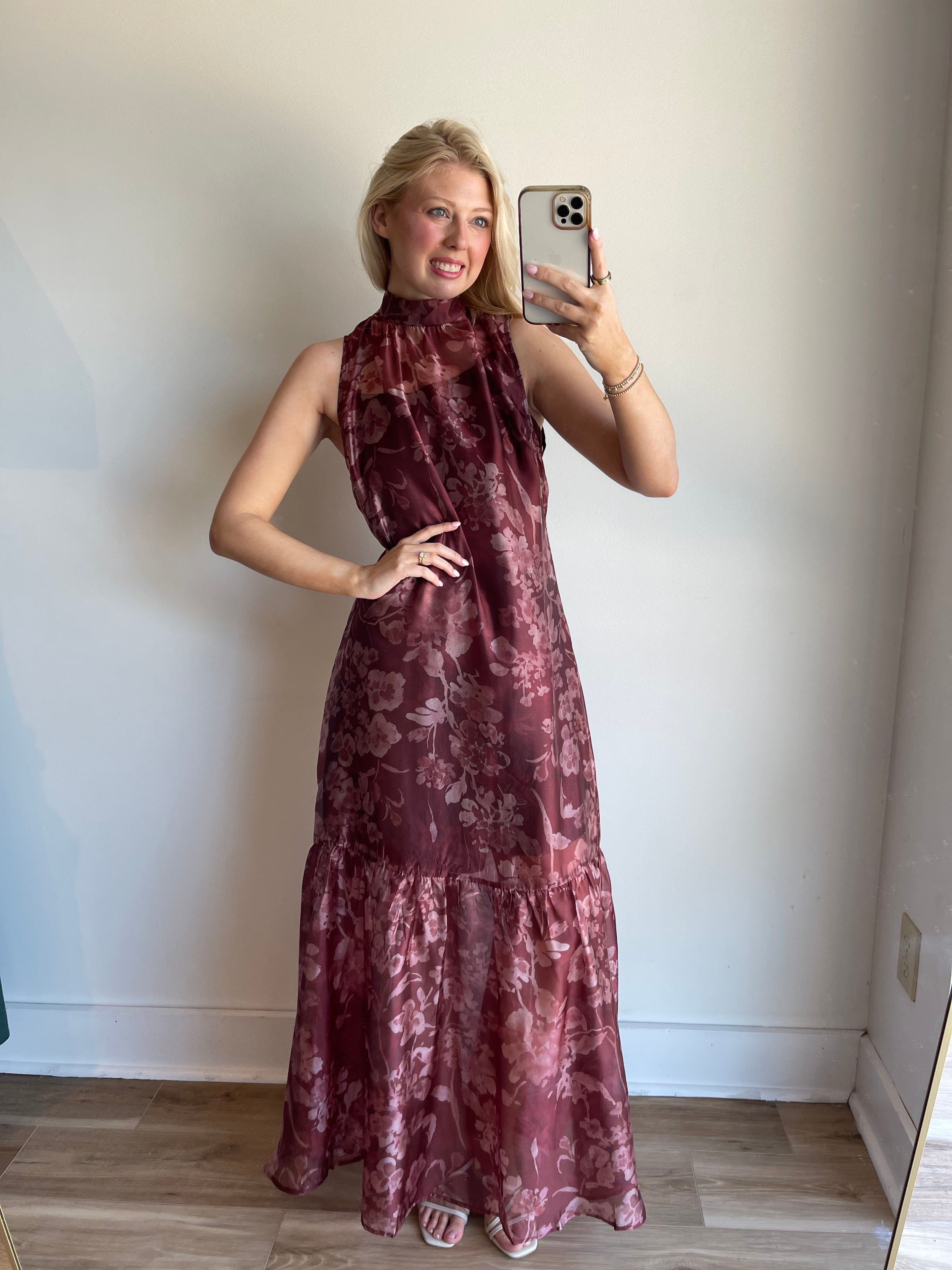 Organza Floral Maxi Dress