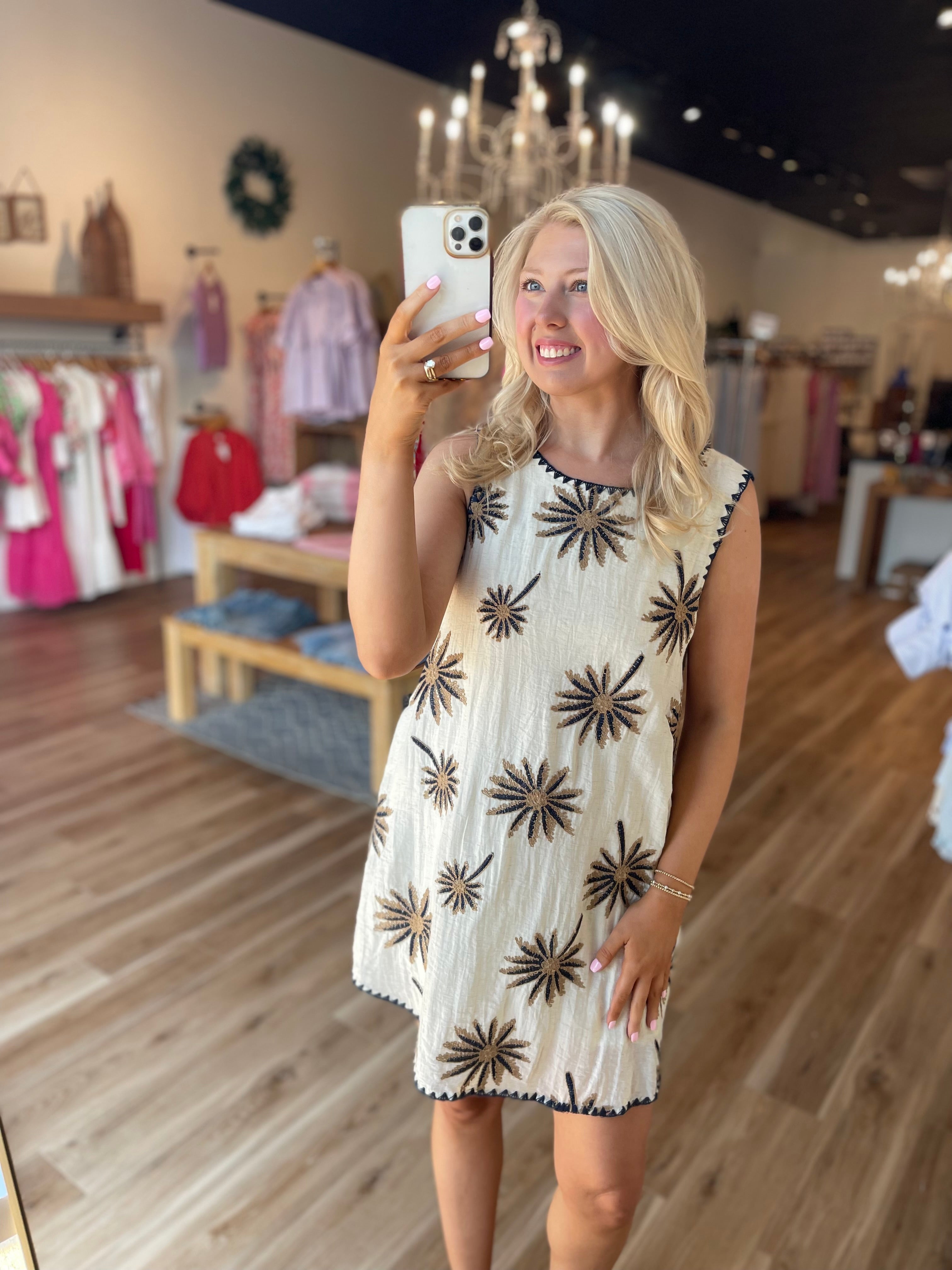 Palm Shift Mini Dress