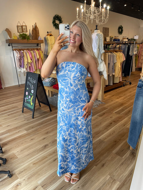 Afterglow Strapless Maxi Dress