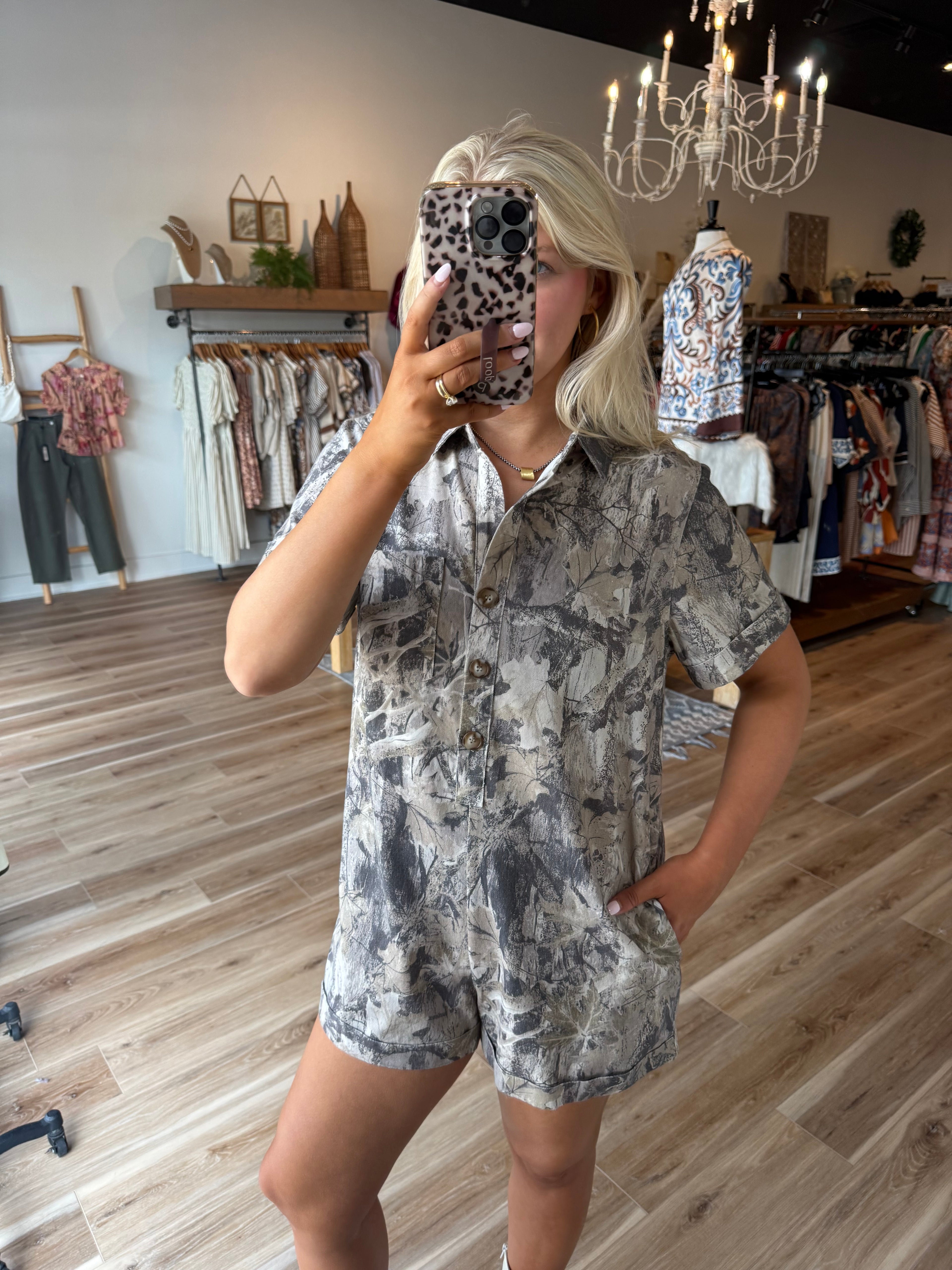 Betsy Camo Romper