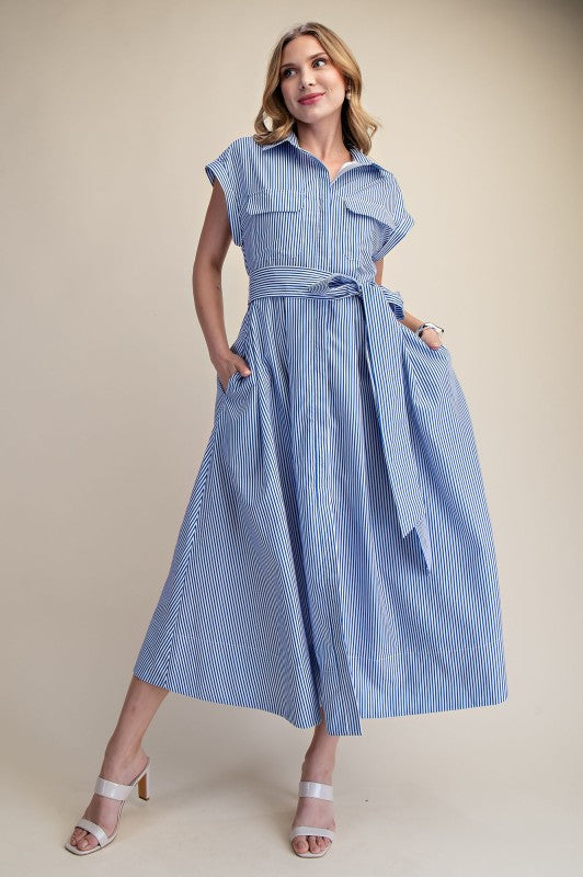 June Stripe Shirt Dress