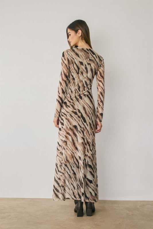 Madeleine Zebra Print Maxi Dress
