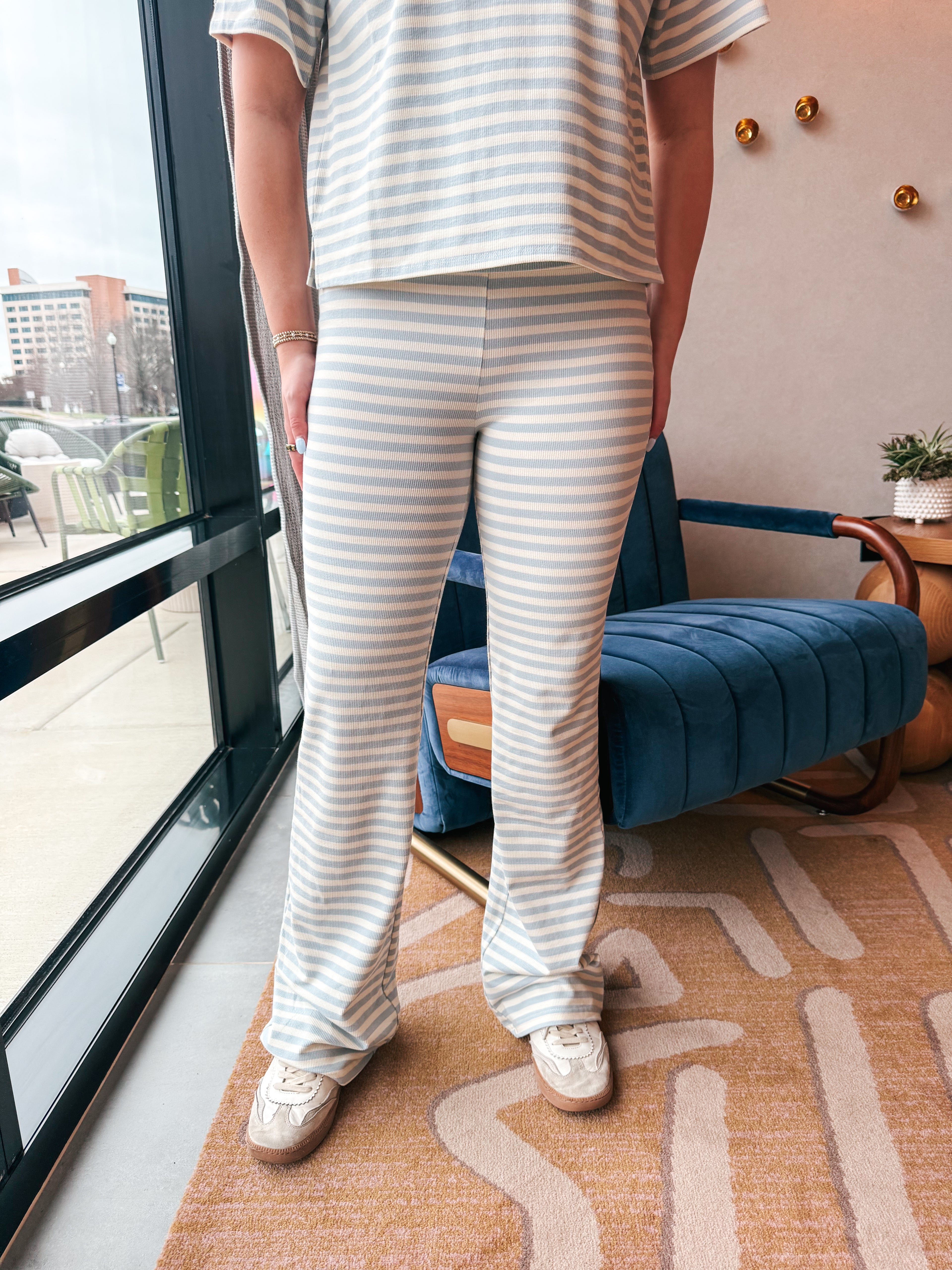 Flared Striped Lounge Pants