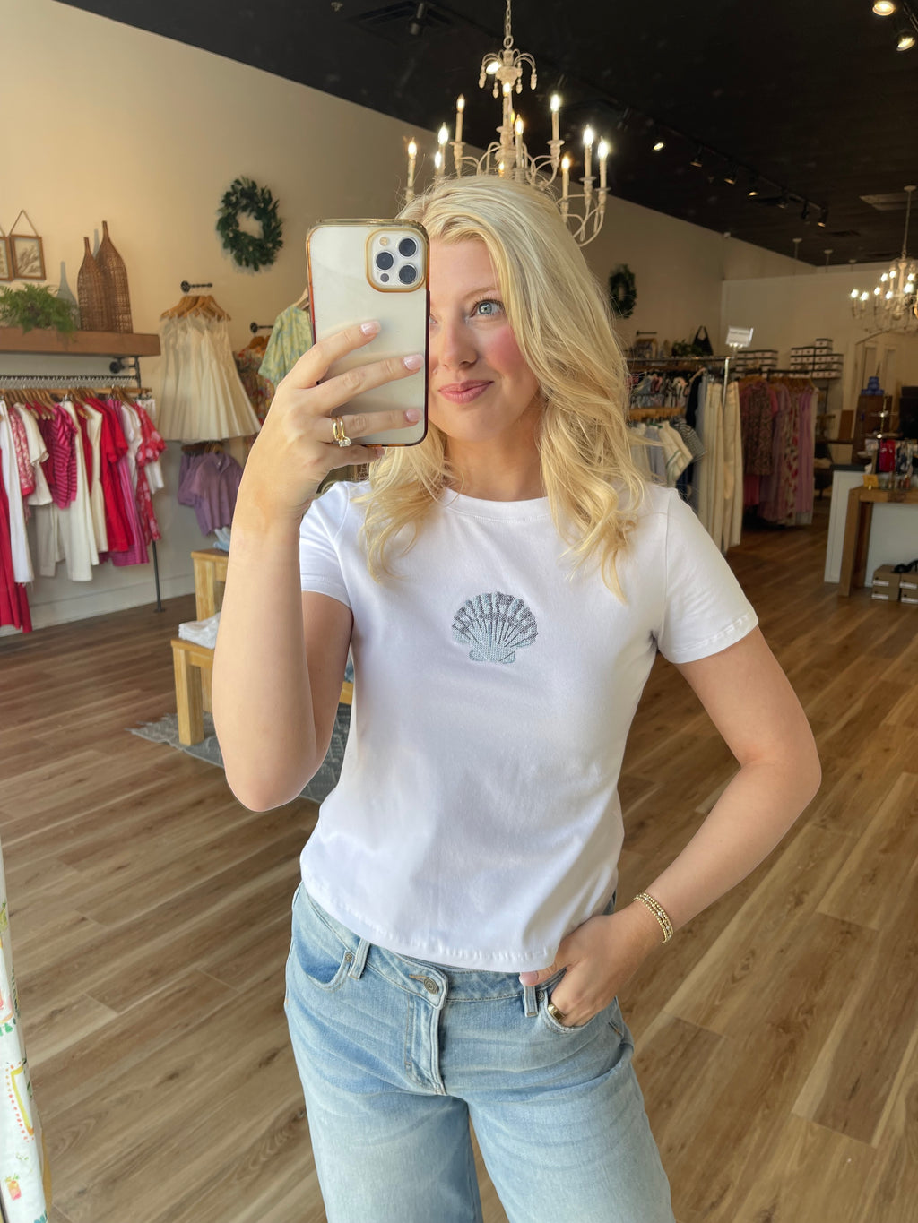 Seashell Embroidered Tee