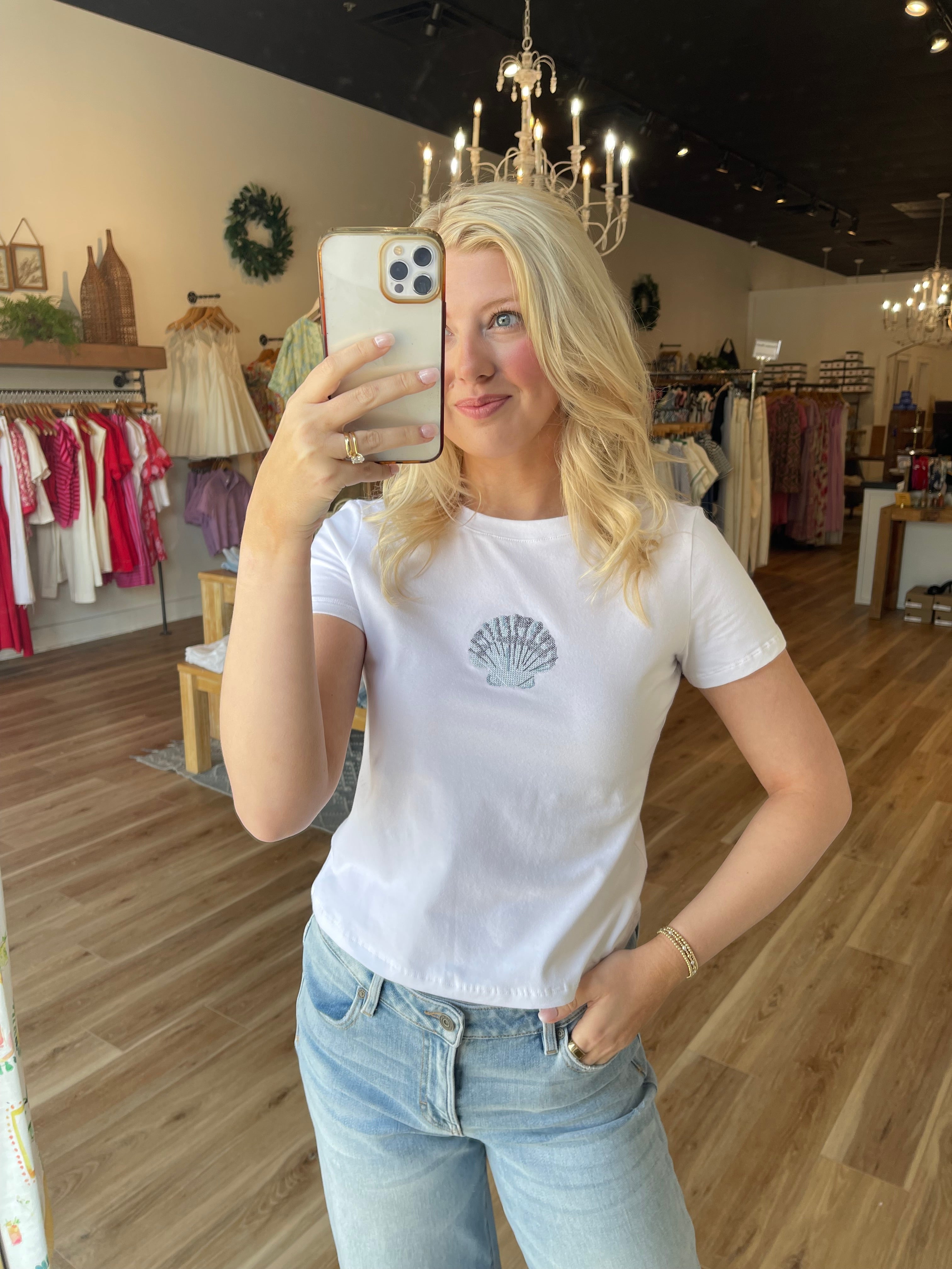 Seashell Embroidered Tee