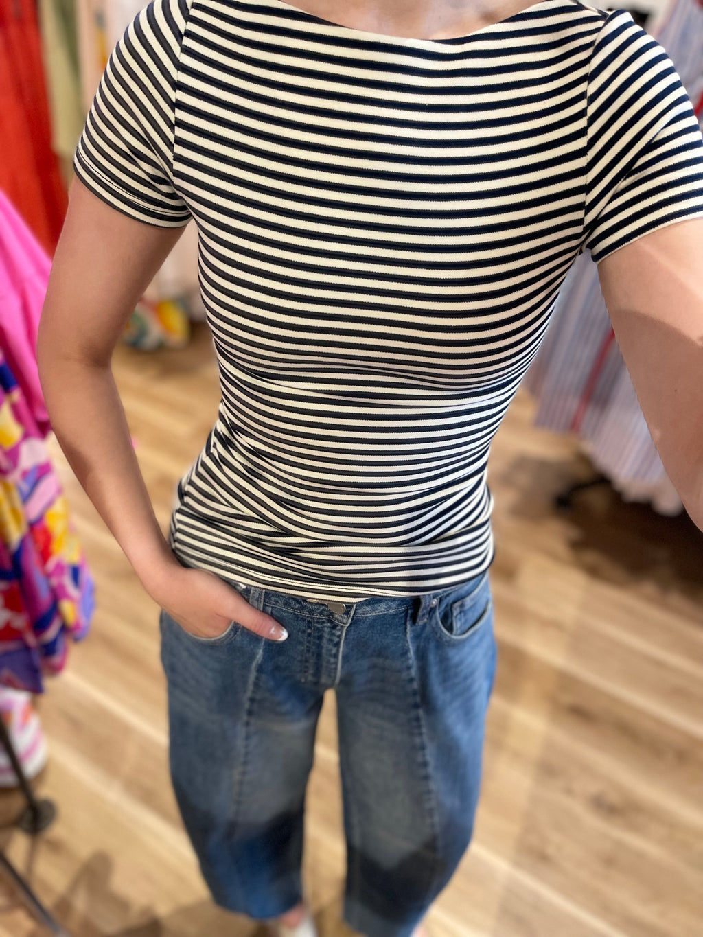 Kate Striped Fitted Top