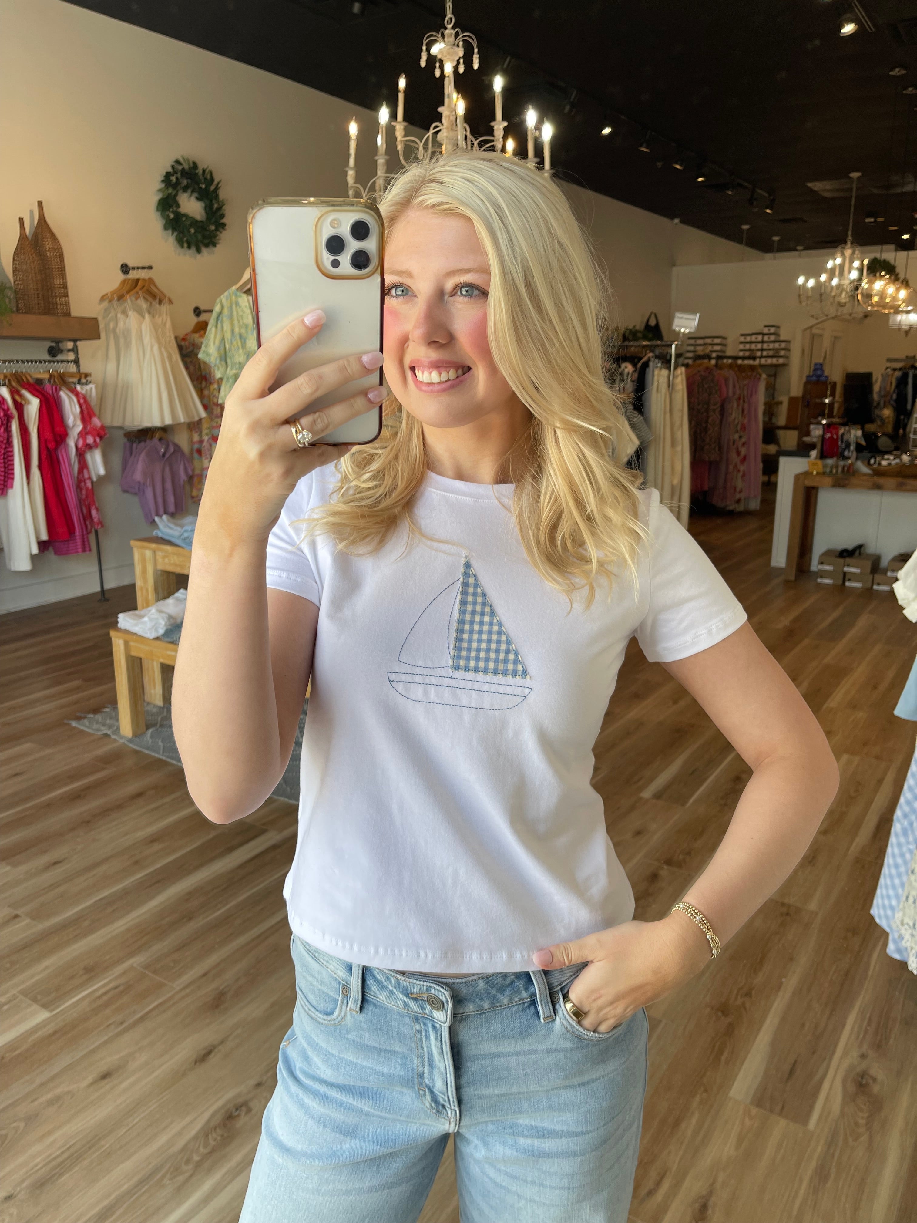 Gingham Sail Tee