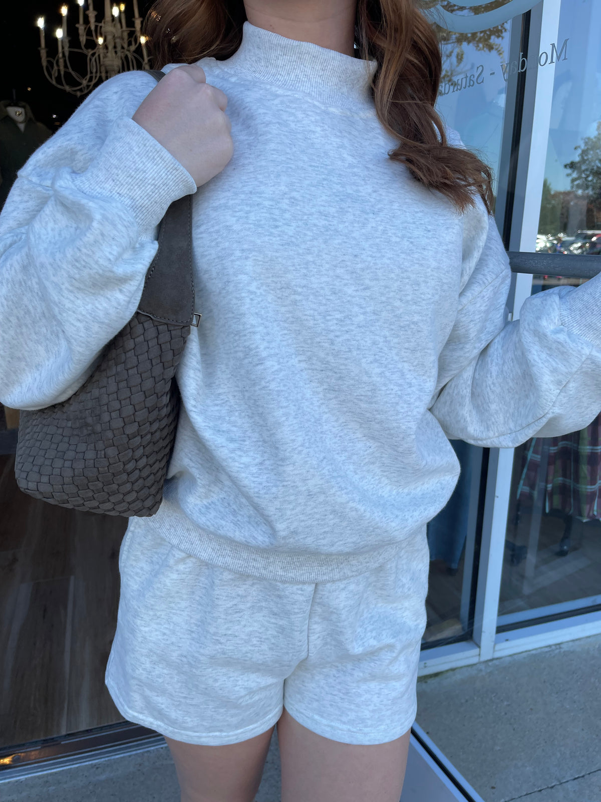 Mock Neck Sweater Short Set