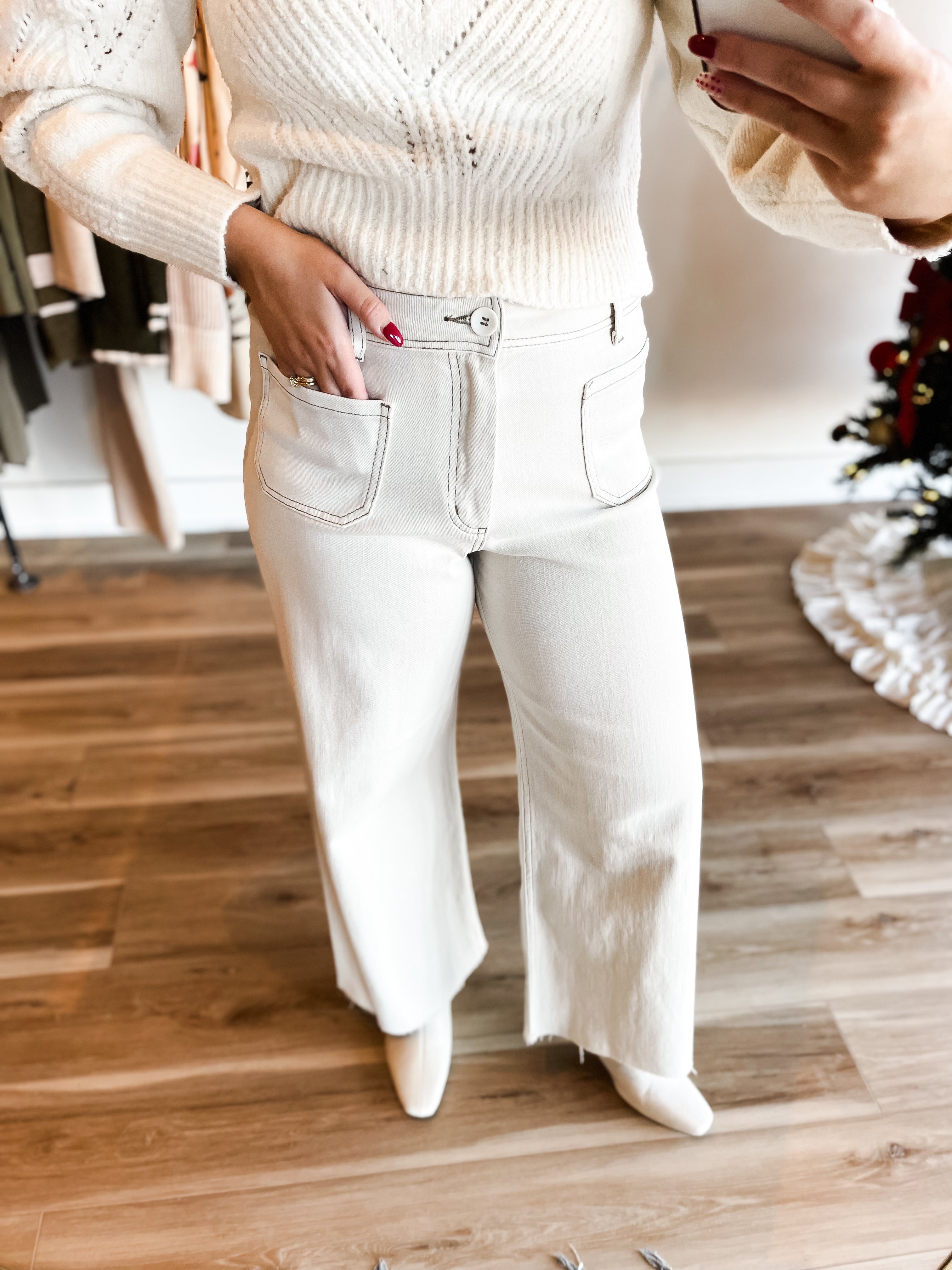 Patch Pocket Straight Leg Pants
