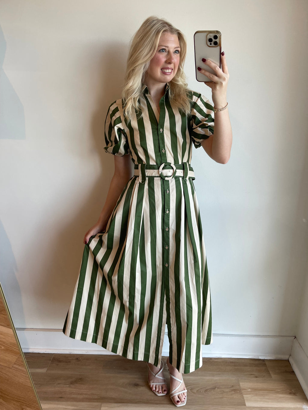 Flora Stripe Midi Dress