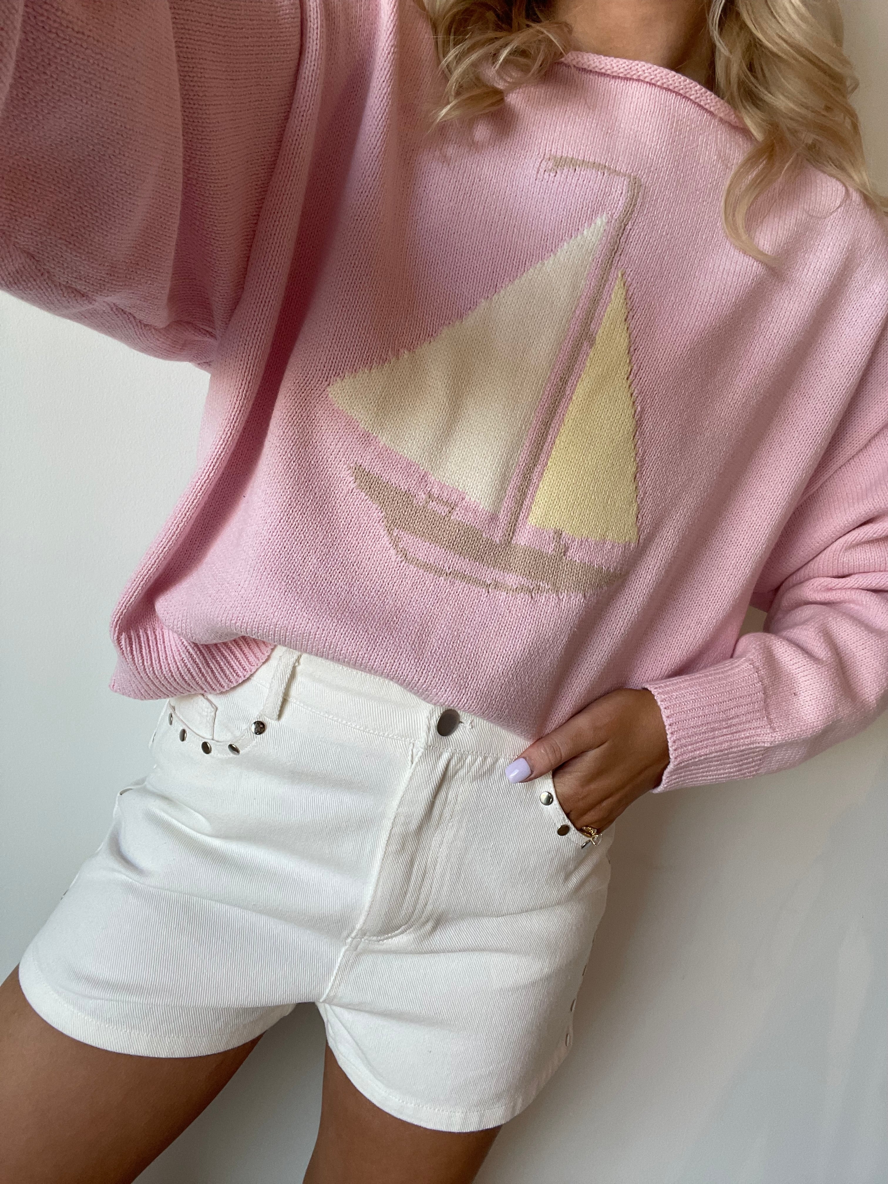 Sailboat Roll Neck Sweater