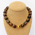 Brown Cube Bead Necklace