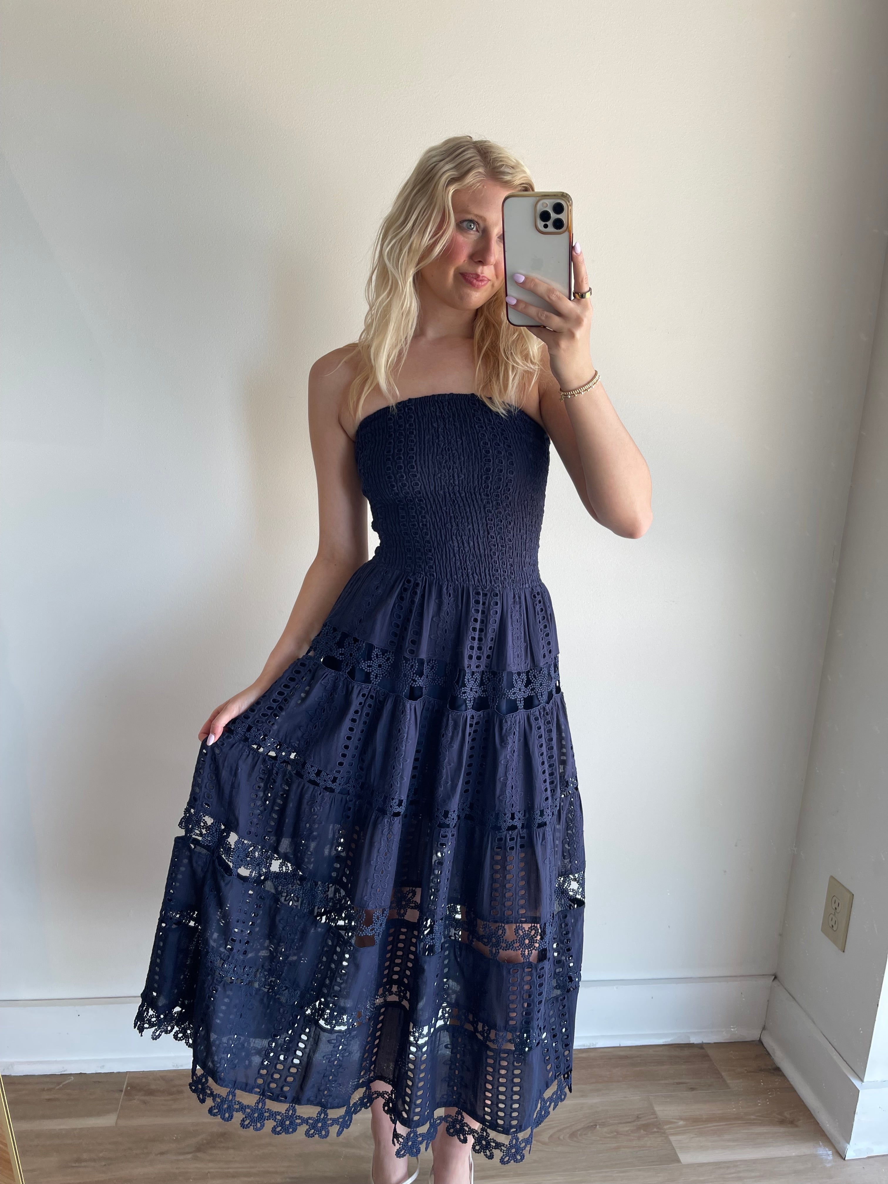 Charlie Eyelet Midi Dress