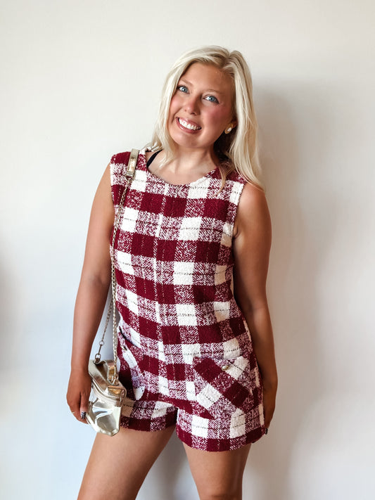Ella Tweed Romper