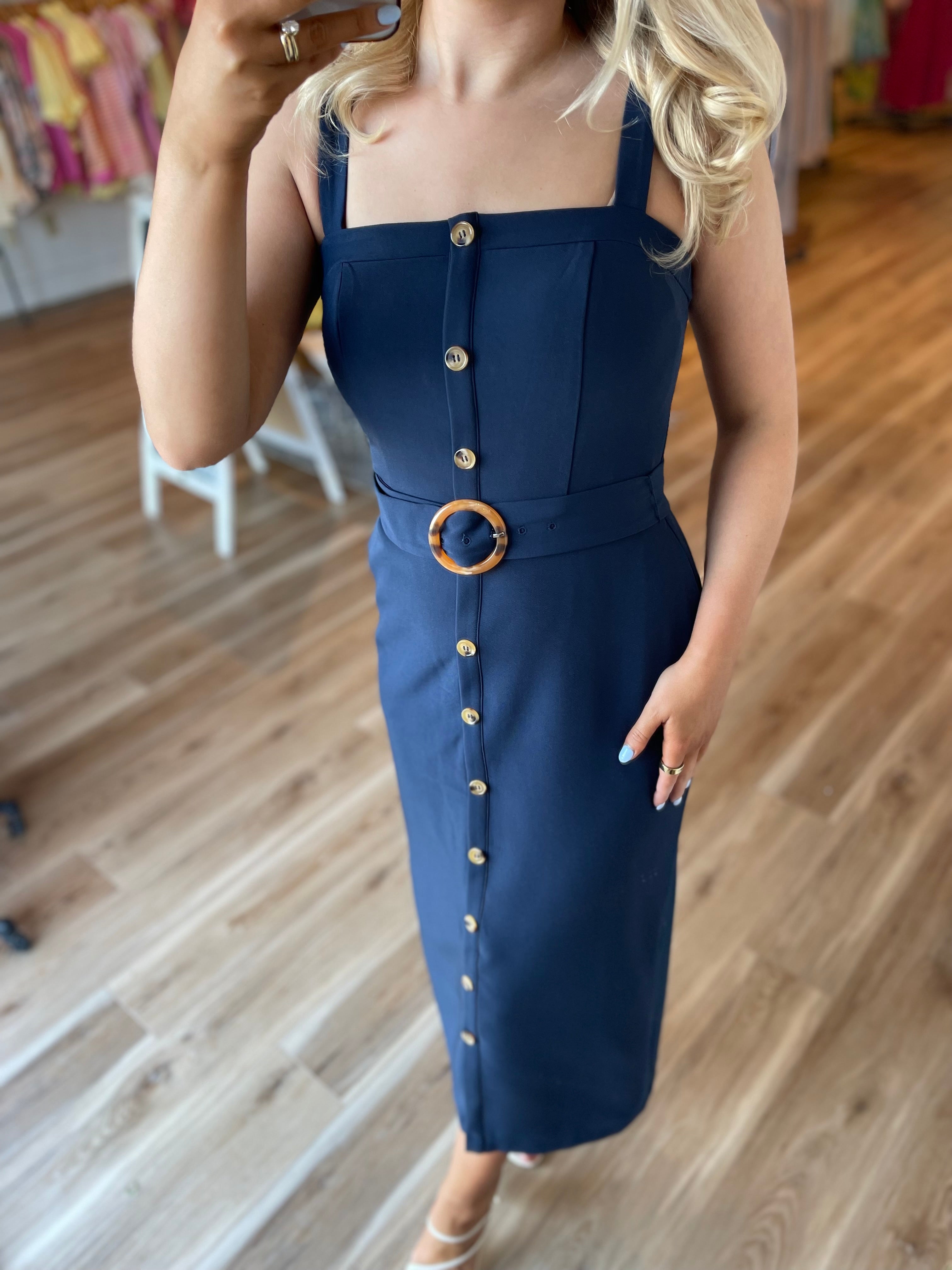 Camady Sleeveless Button Midi Dress