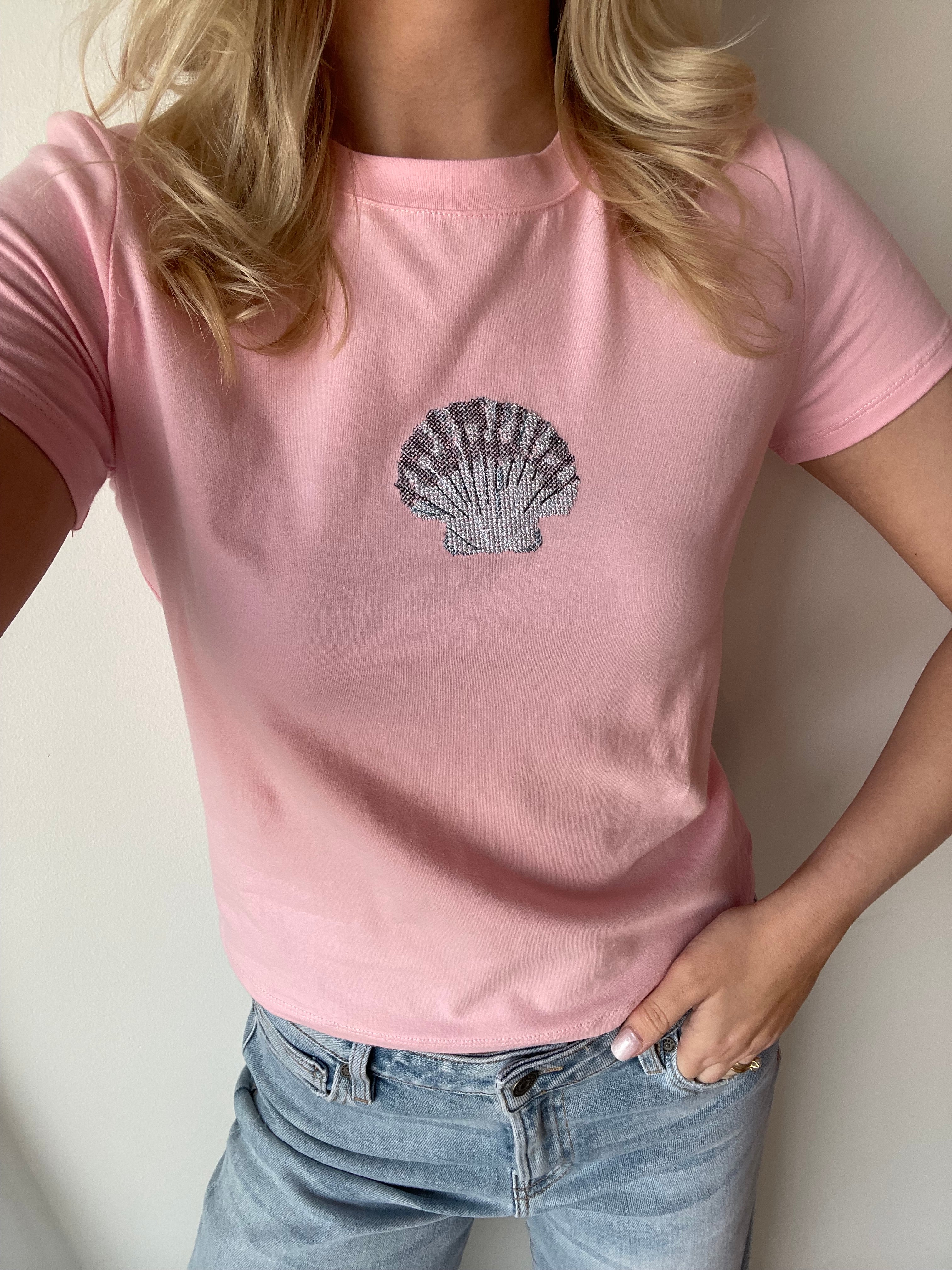 Seashell Embroidered Tee
