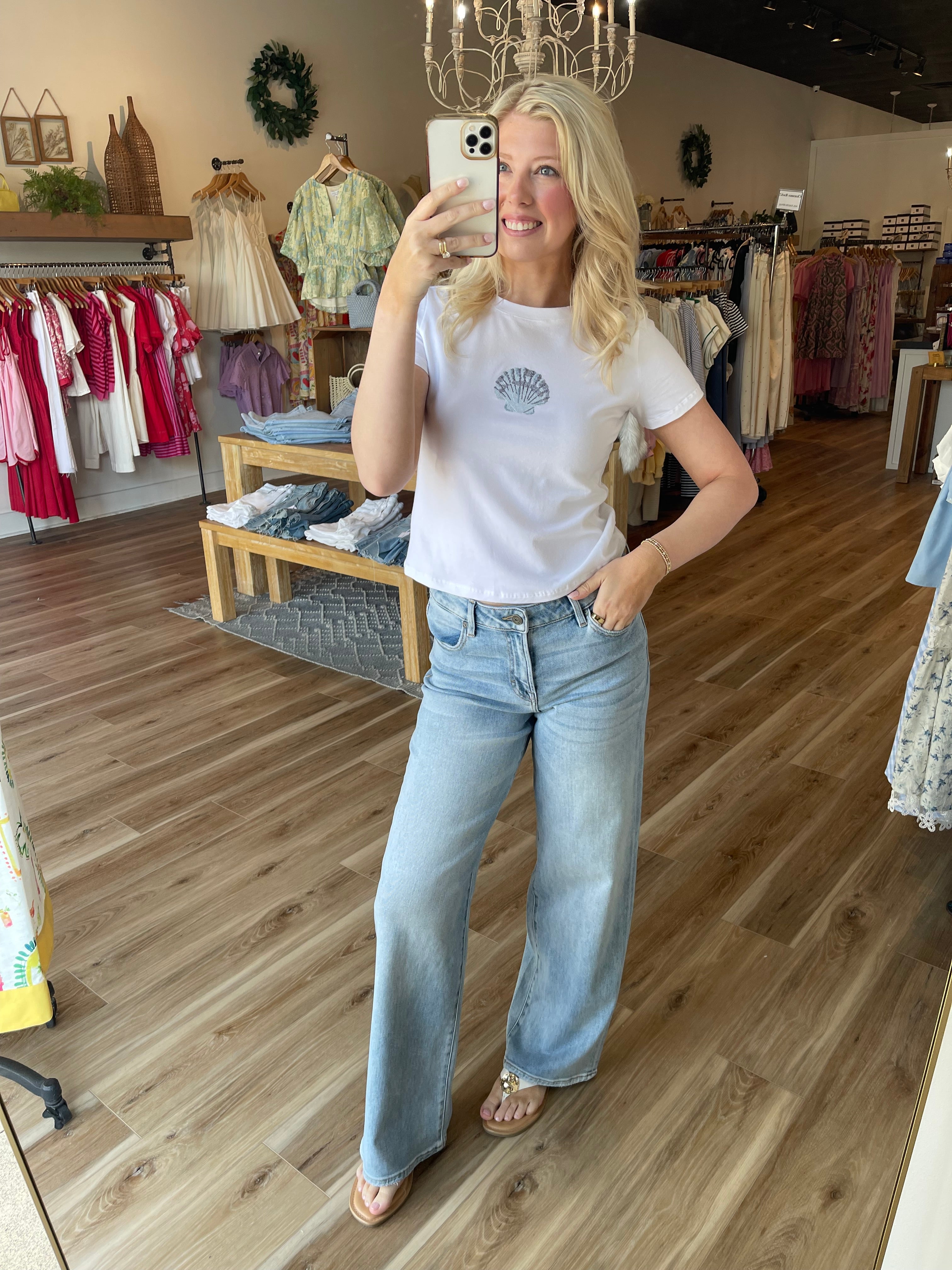 Seashell Embroidered Tee