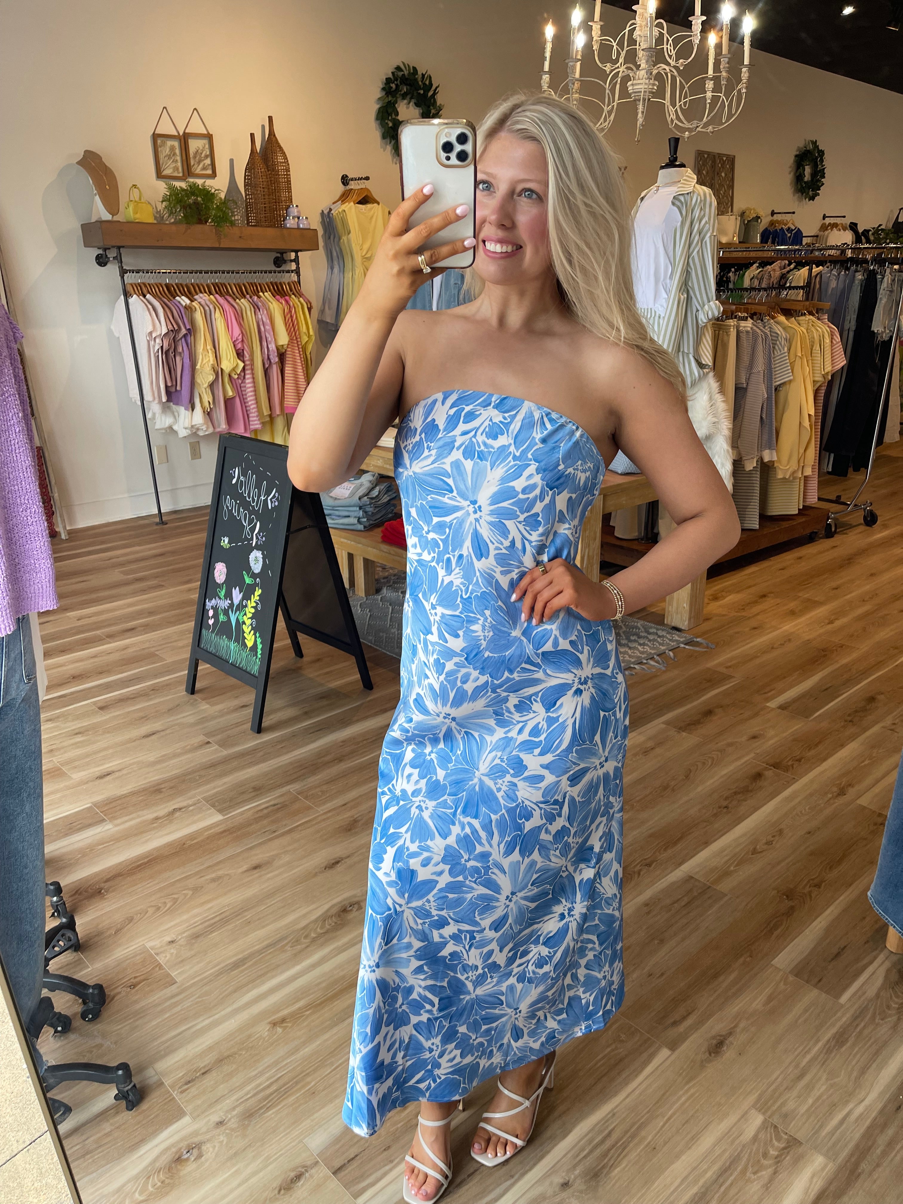 Afterglow Strapless Maxi Dress