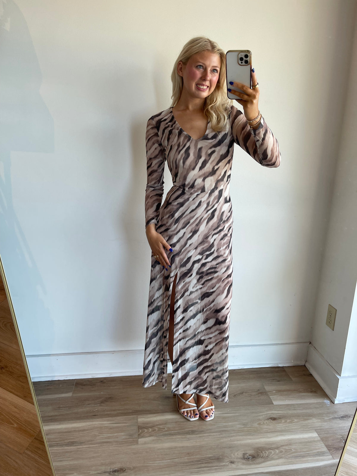Madeleine Zebra Print Maxi Dress