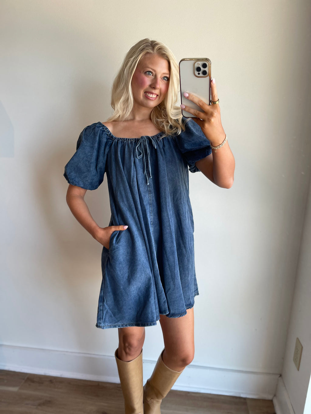 Jamie Babydoll Denim Dress
