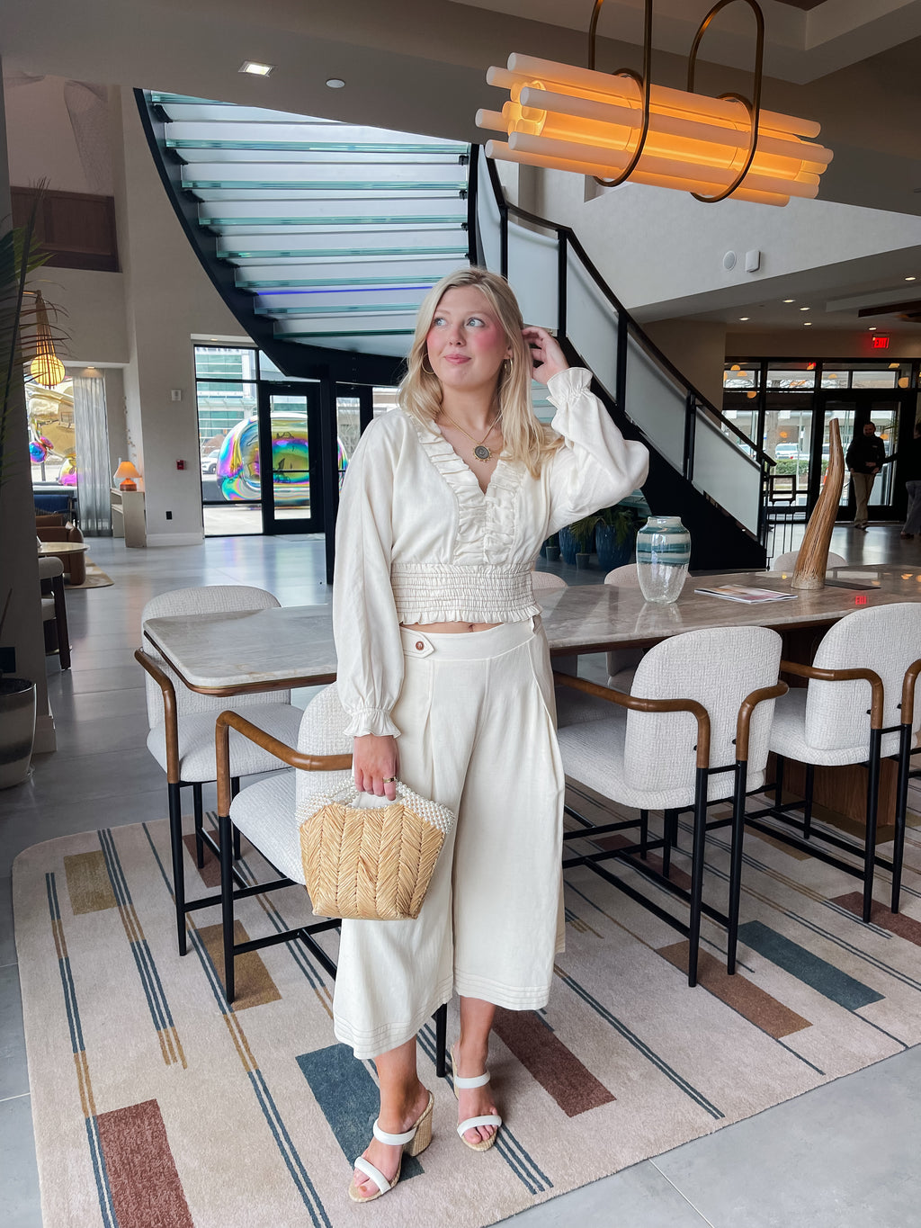 Maeve Linen Smocked Top