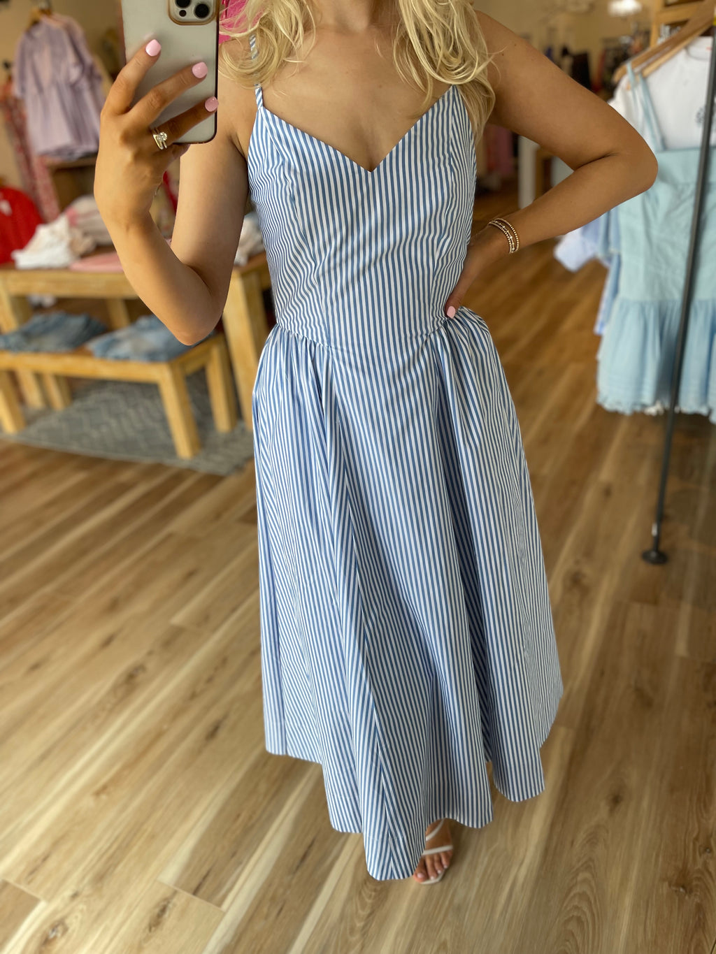 Clara Striped Midi Dress