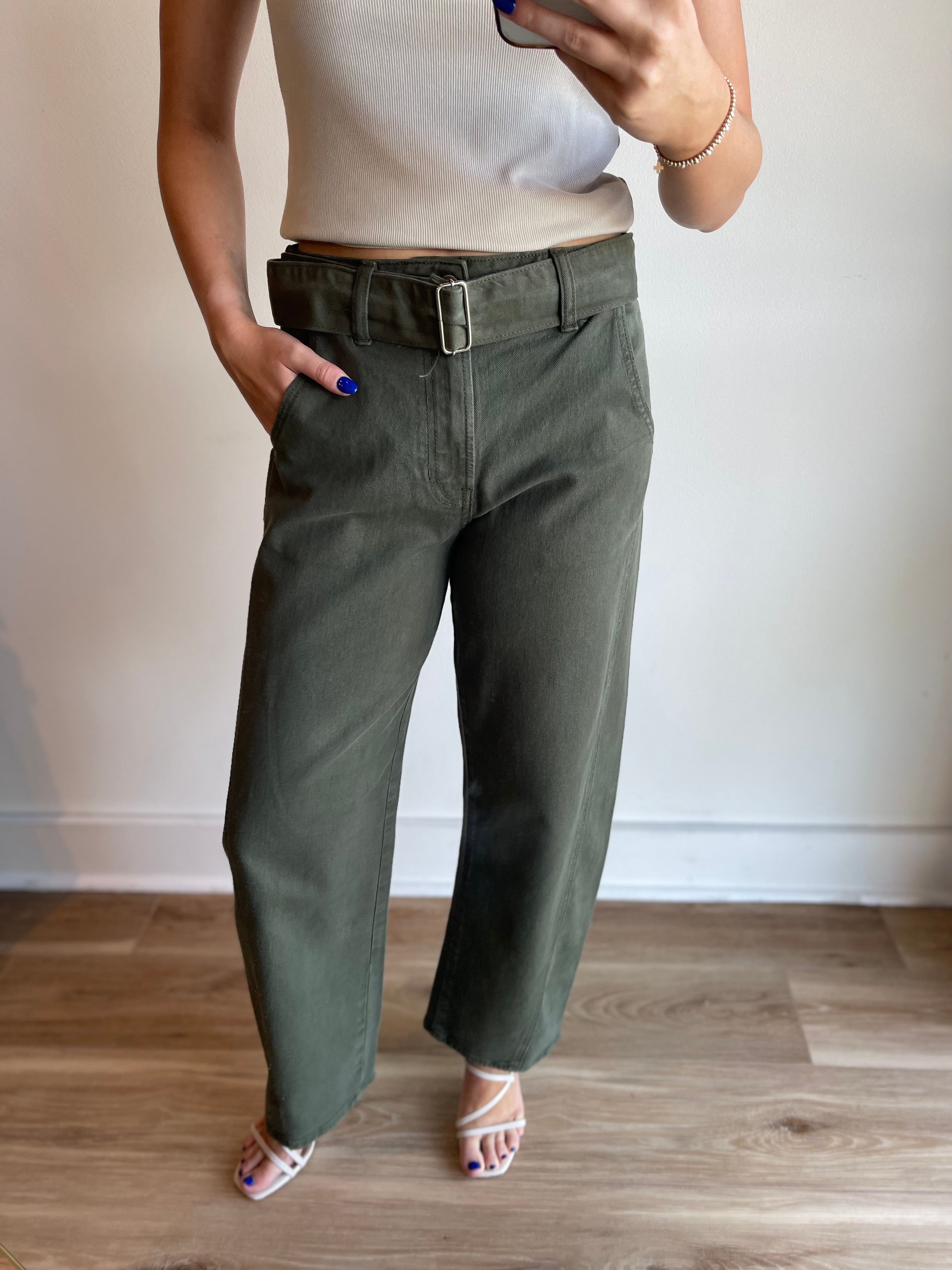 JBD Belted Tapered Straight Jeans