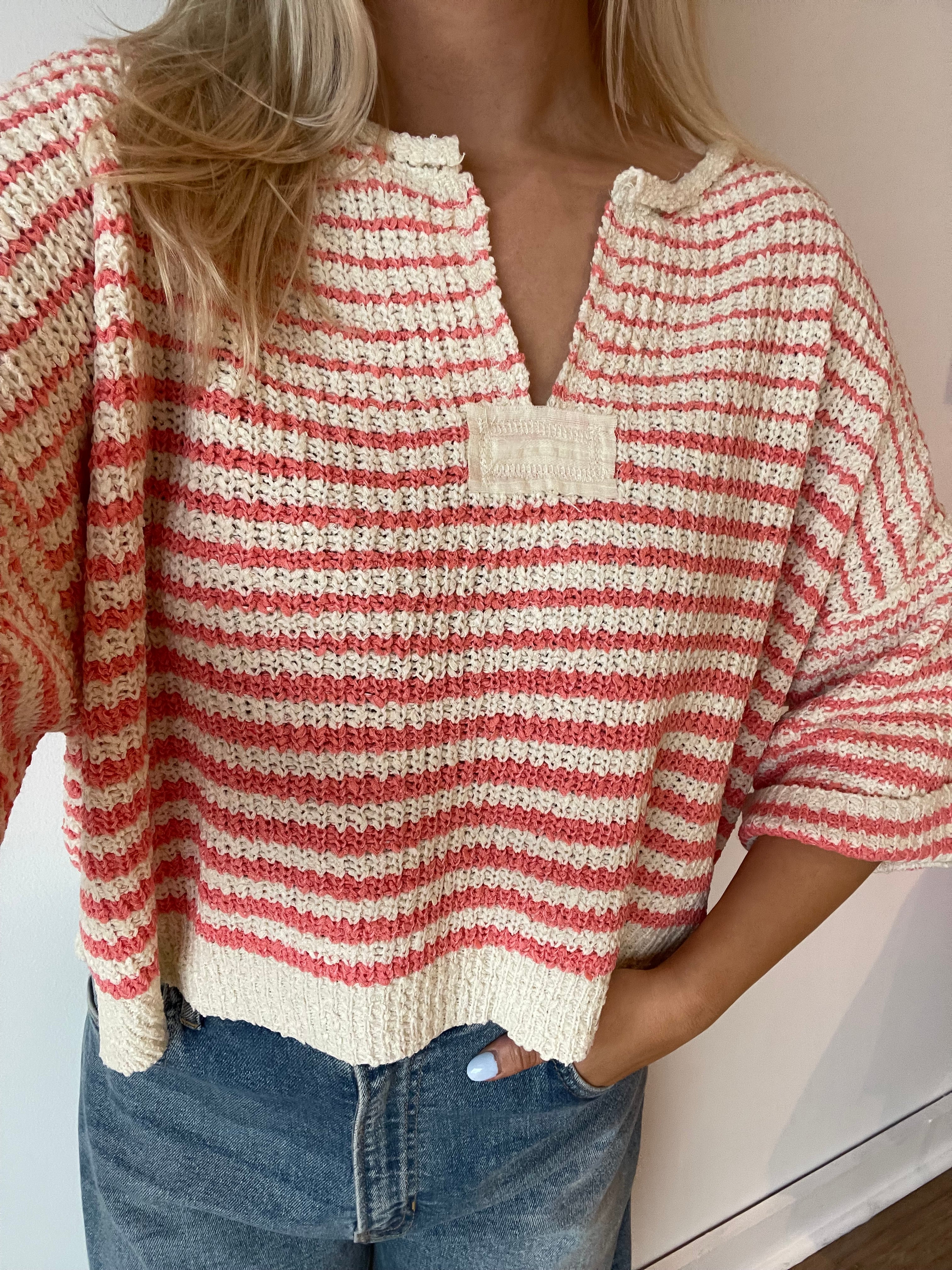 Sage Striped Knit Sweater