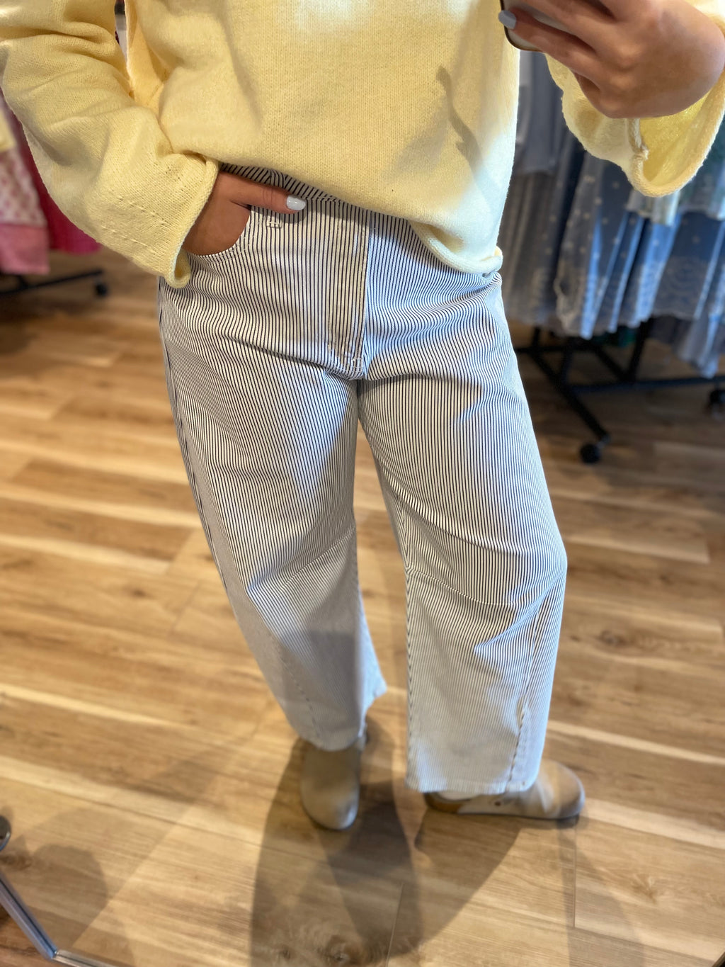 Striped Barrel Jeans