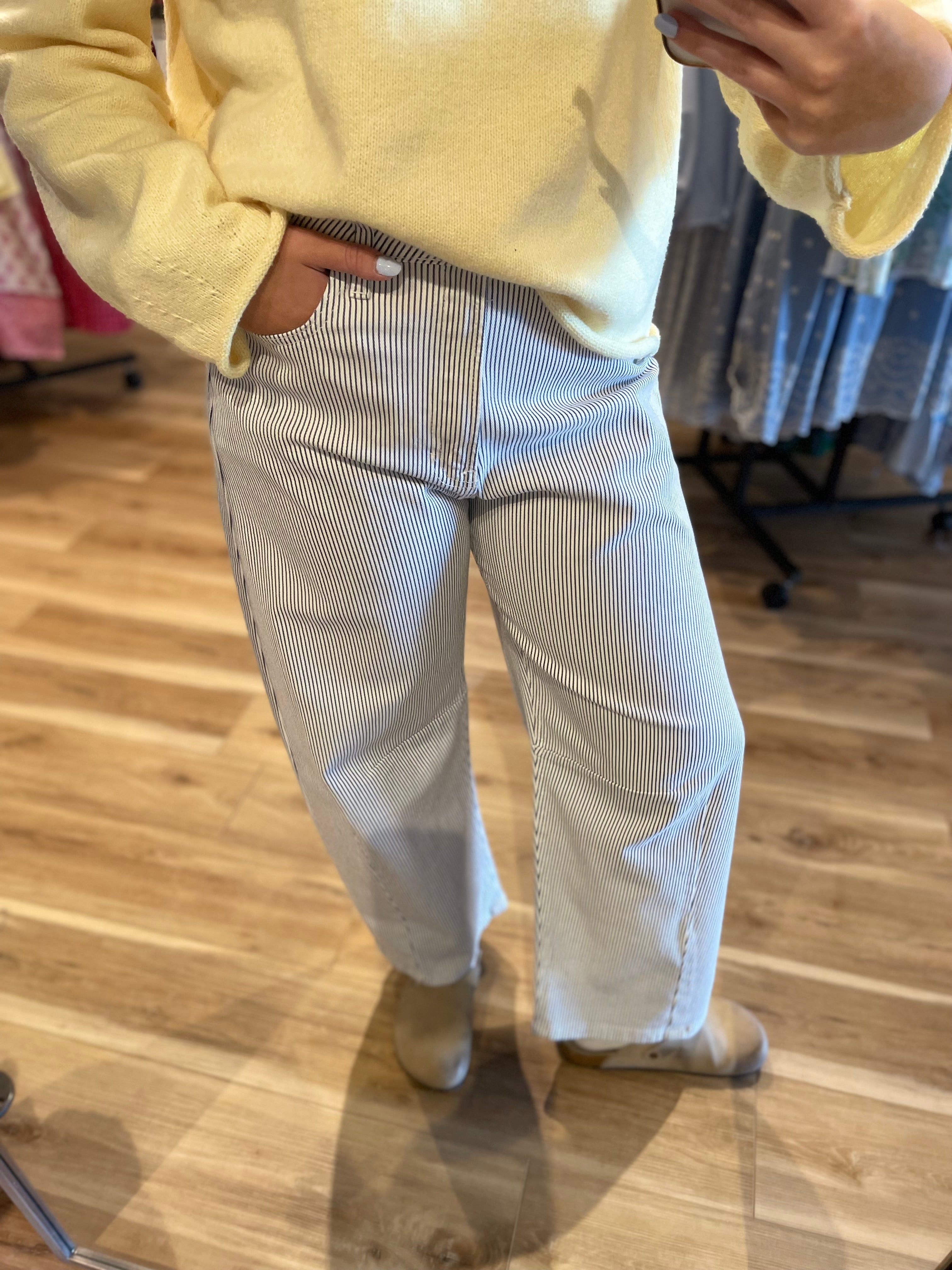 Striped Barrel Jeans