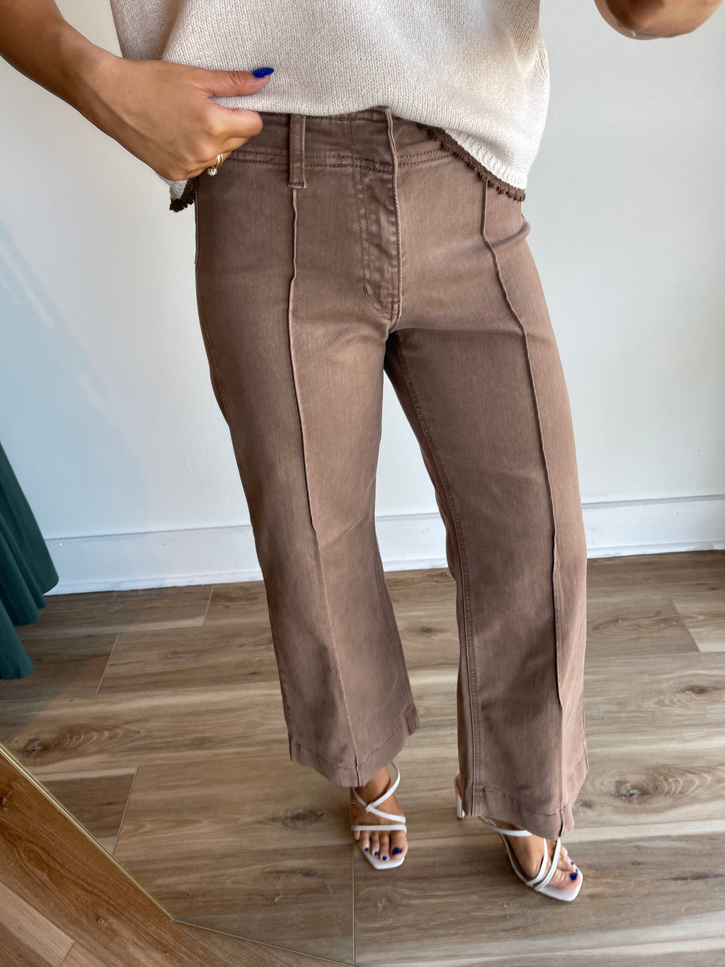Twill Wide Leg Trousers