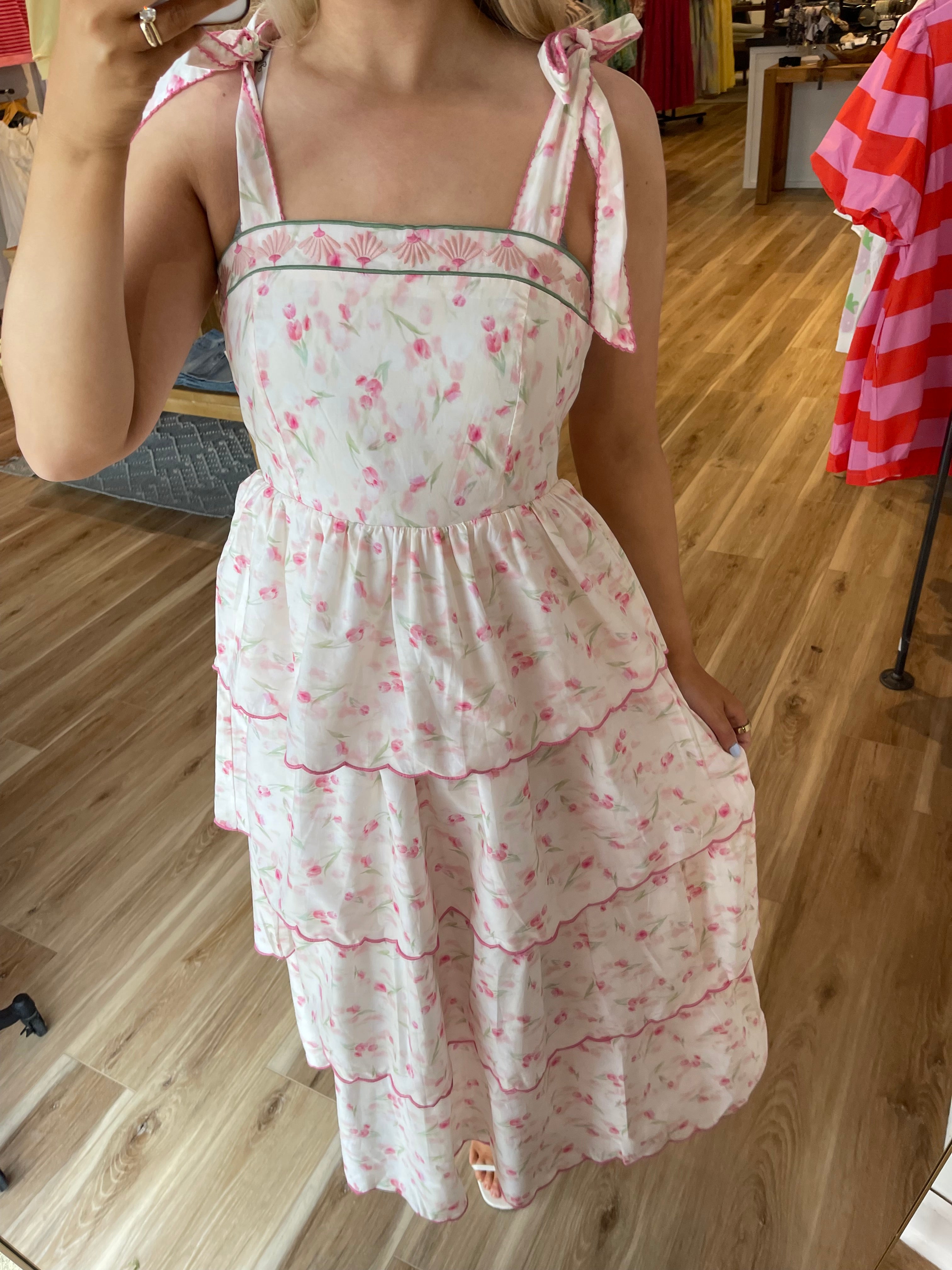 Lindsay Tiered Midi Dress