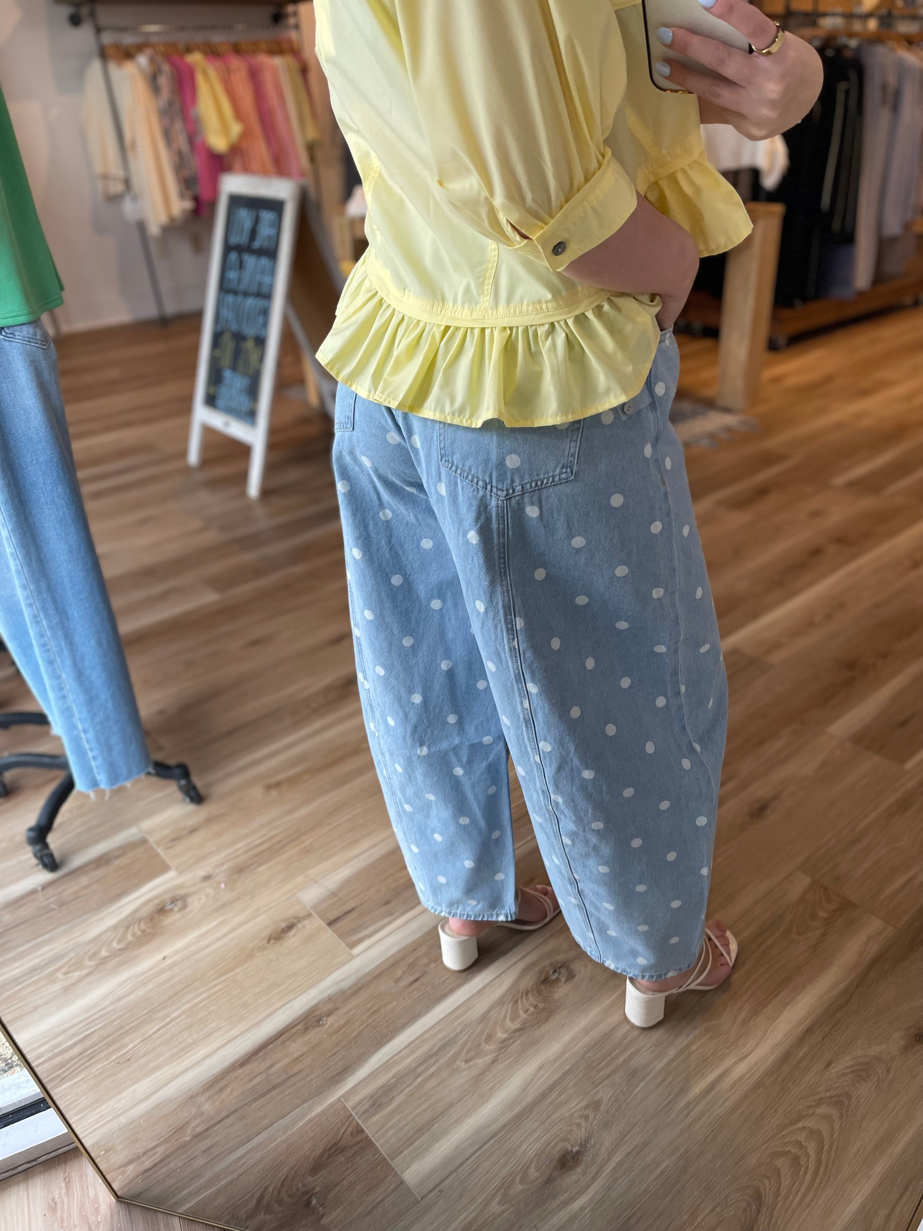 Polka Dot Barrel Jeans