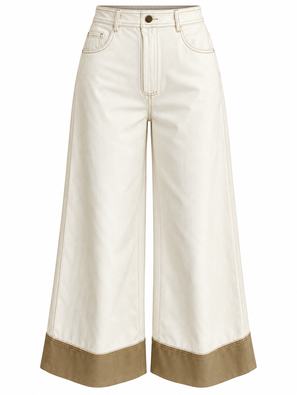 Contrast Cuff Denim Jeans