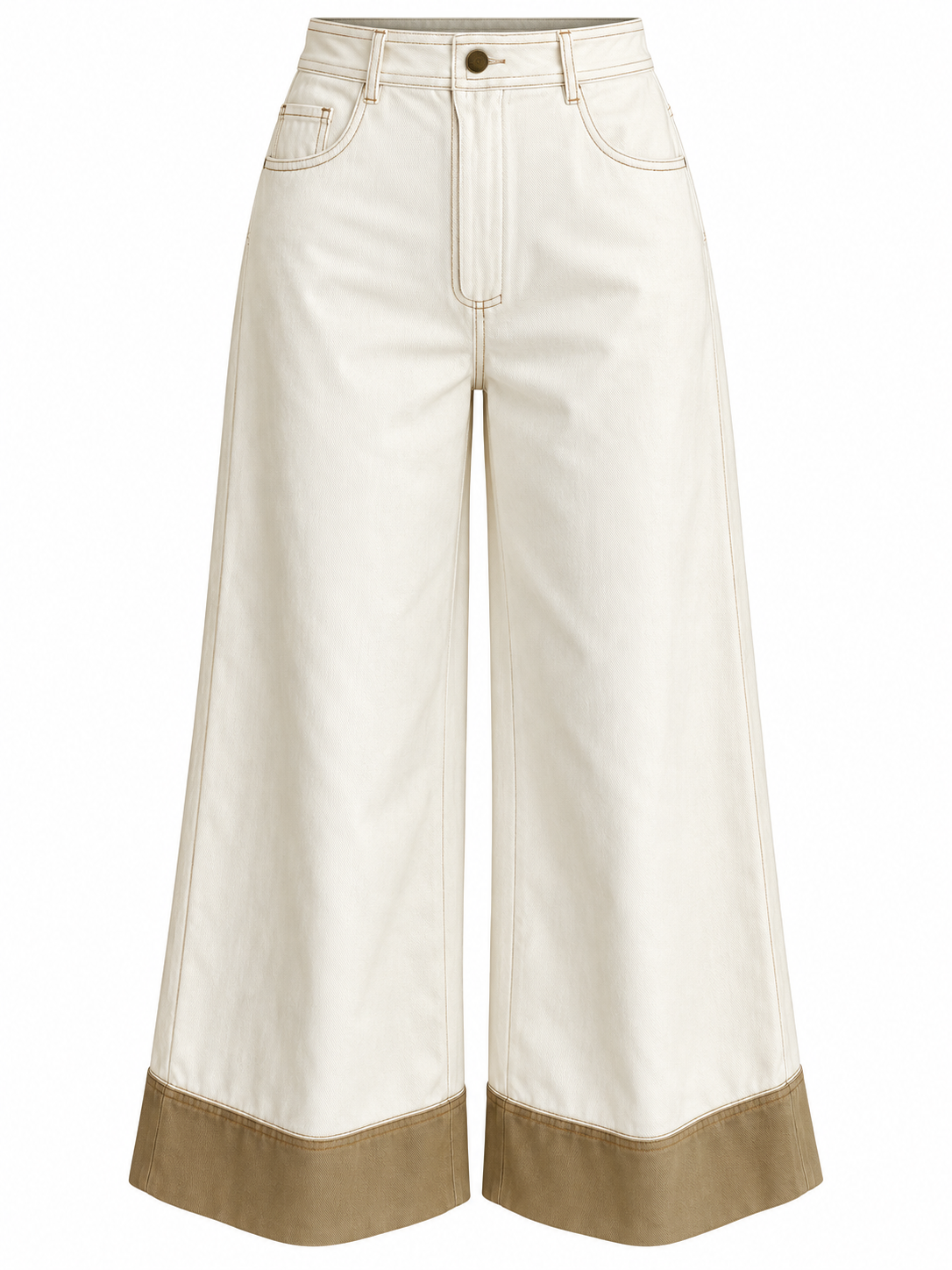 Contrast Cuff Denim Jeans