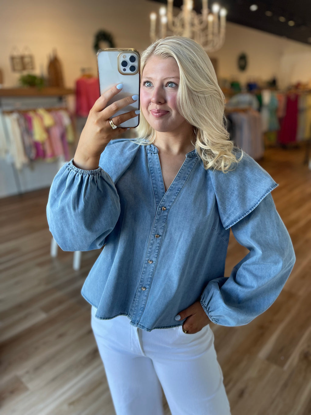 Adeline Denim Blouse
