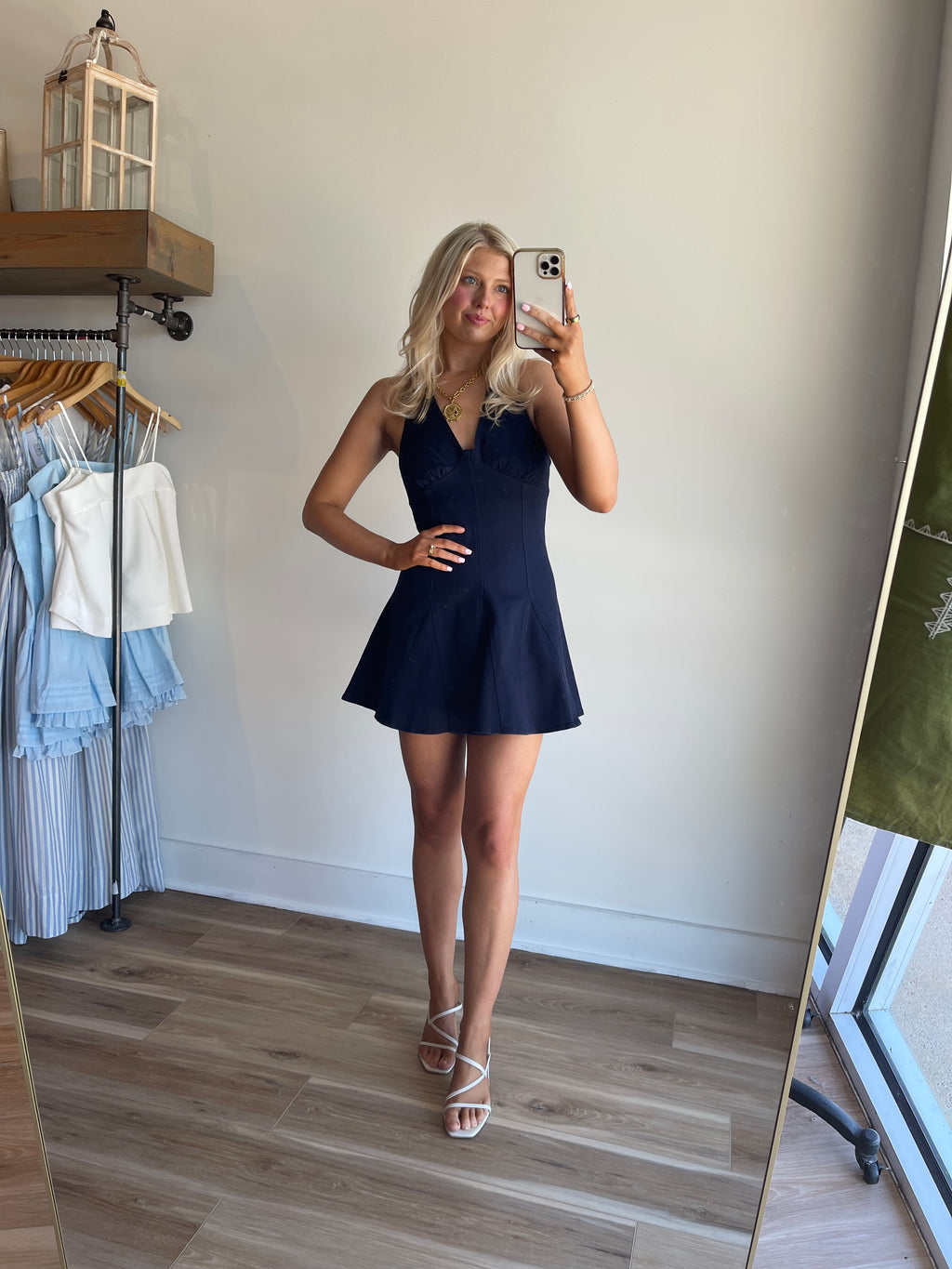 Denim Halter Mini Dress
