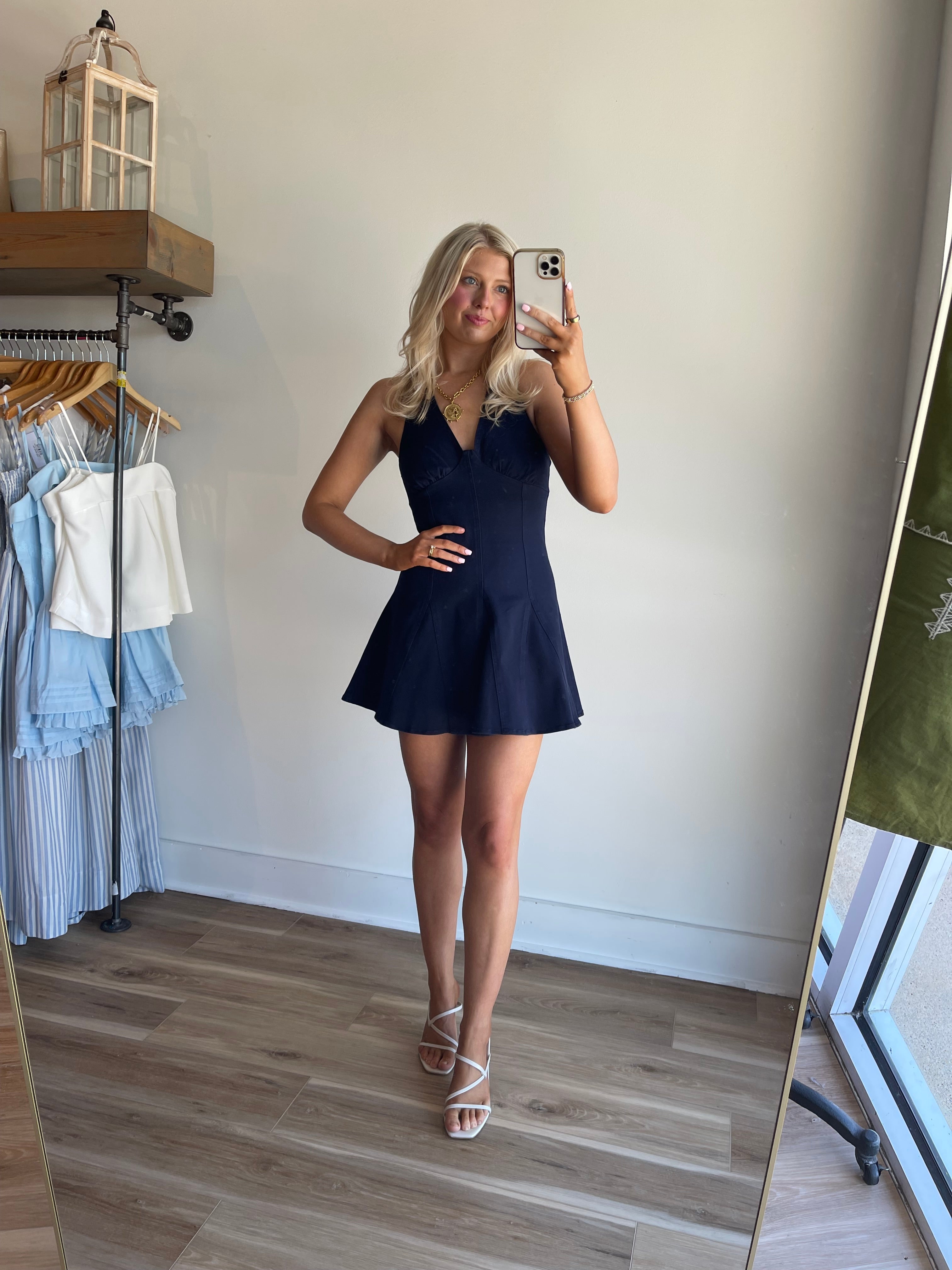Denim Halter Mini Dress