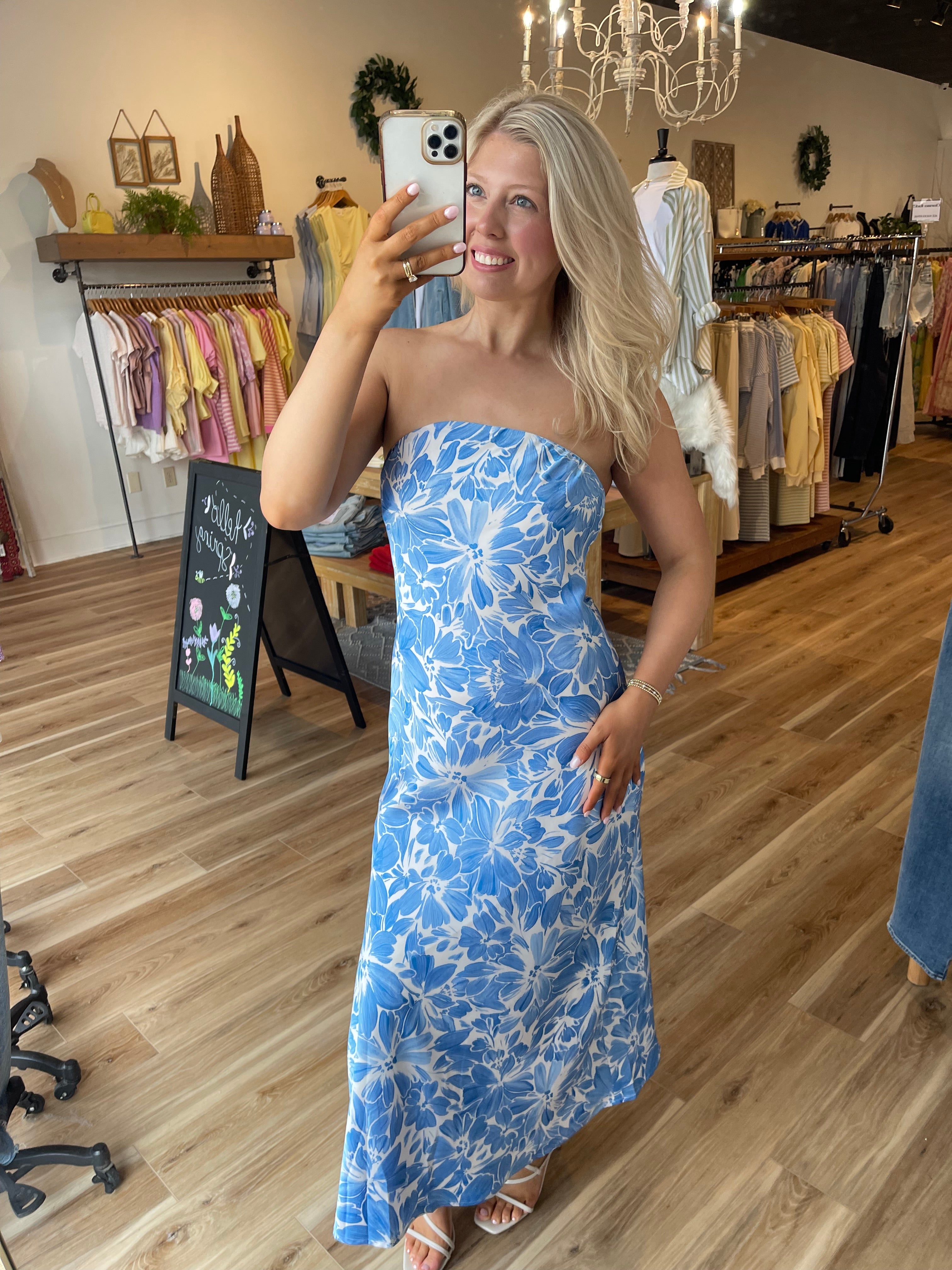 Afterglow Strapless Maxi Dress